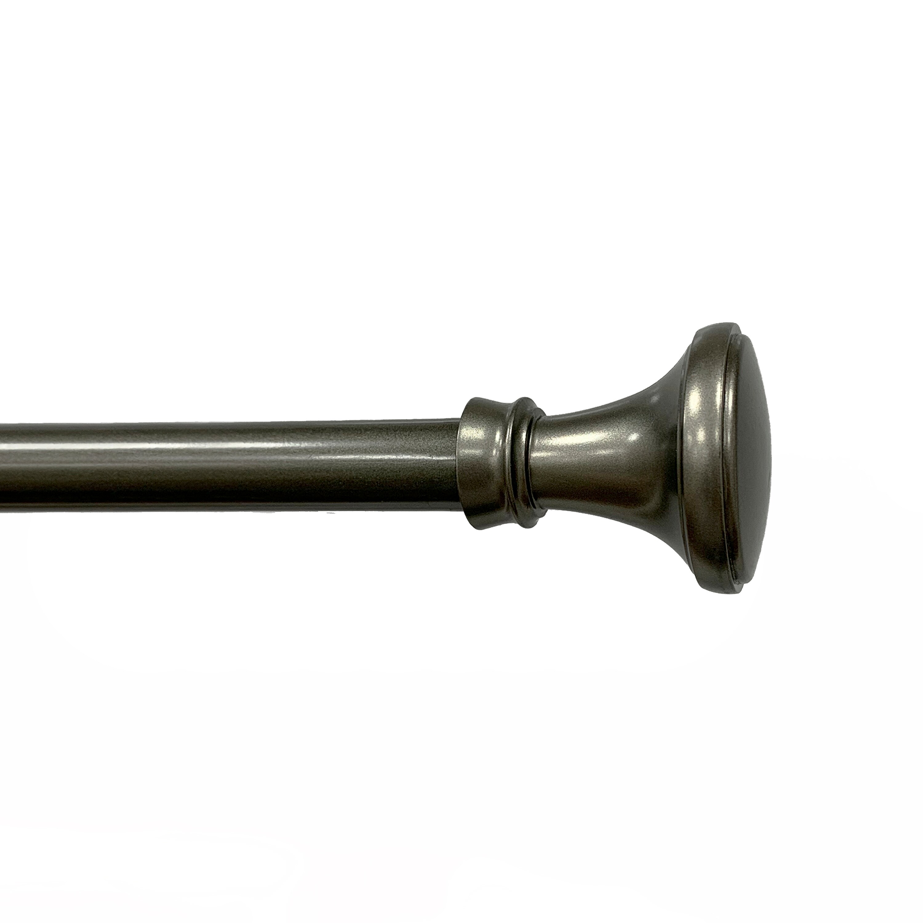 Pewter Pedestal Finials Adjustable Curtain Rod With Hardware 