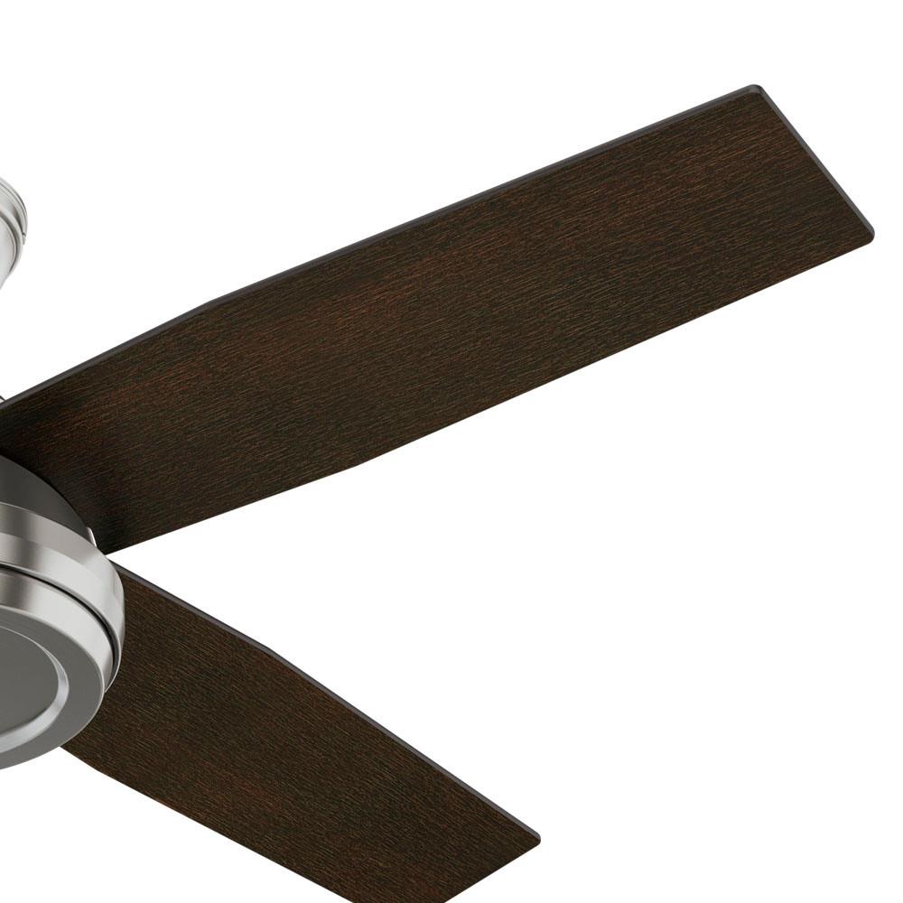 Hunter Dempsey 52 In Brushed Nickel Indoor Downrod Or Flush Mount Ceiling Fan With Light Remote 1885