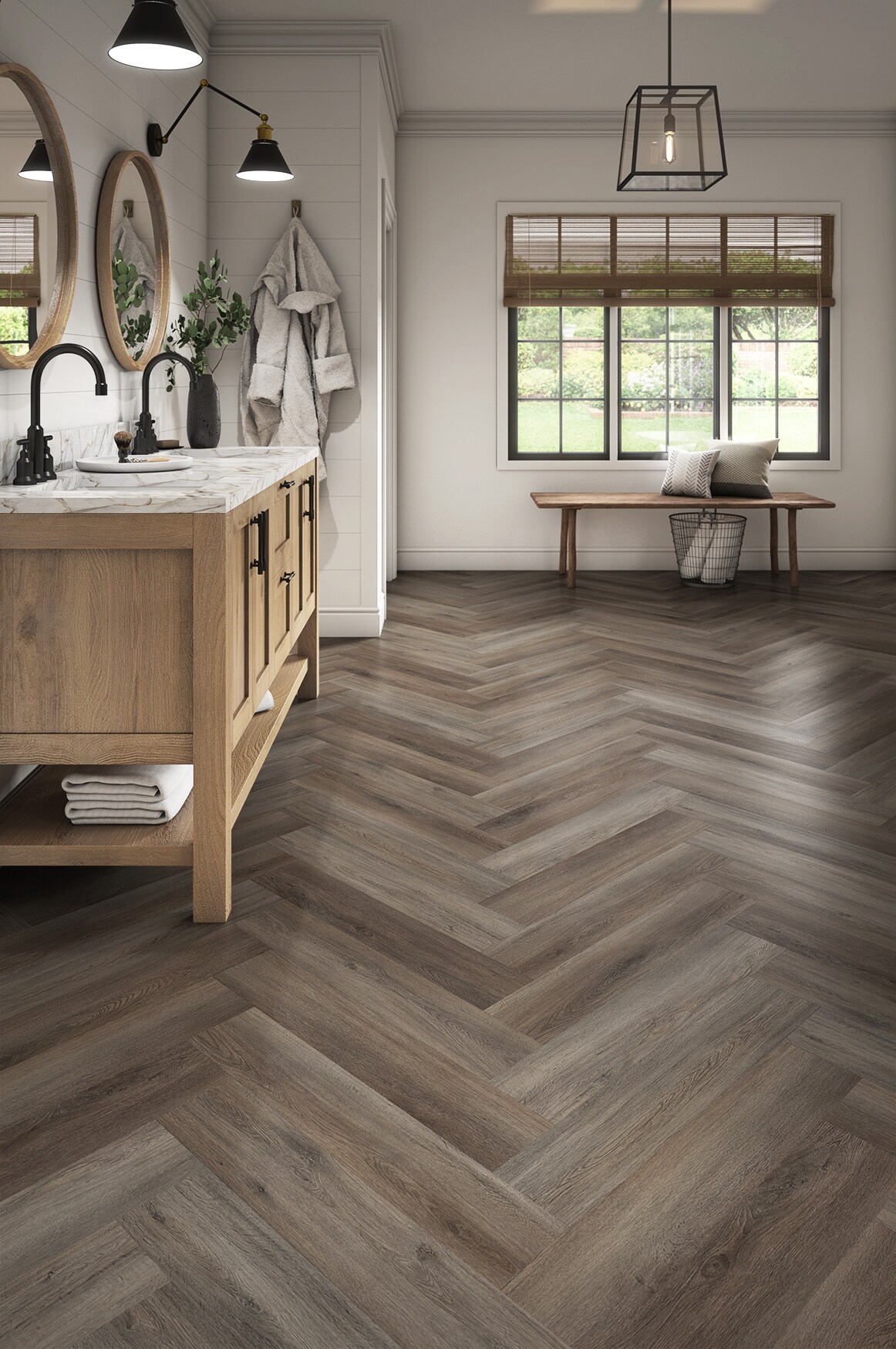 ProCore Plus Herringbone Brookewood 6-in Wide X 6-mm Thick Waterproof ...