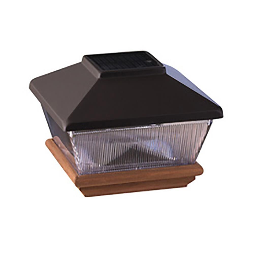 6 Kits Black New Outdoor Garden Solar Panel Post Deck Cap Light 