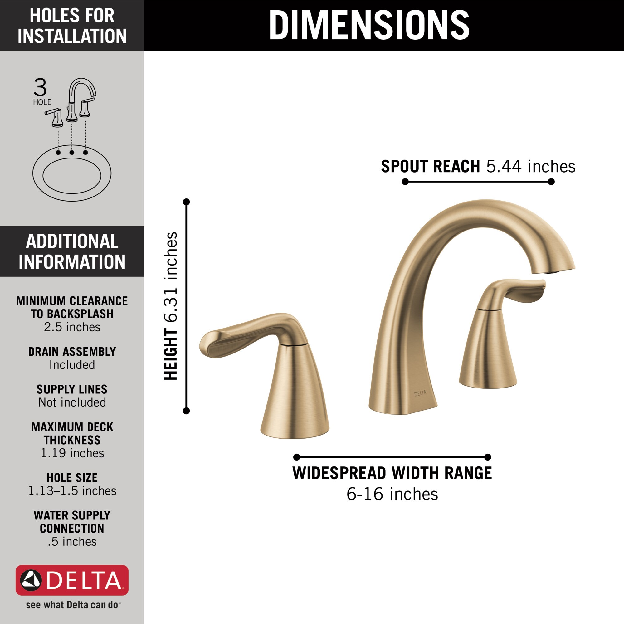 Delta Arvo Champagne Bronze 2-handle Widespread WaterSense High-arc Bathroom Sink Faucet with Drain