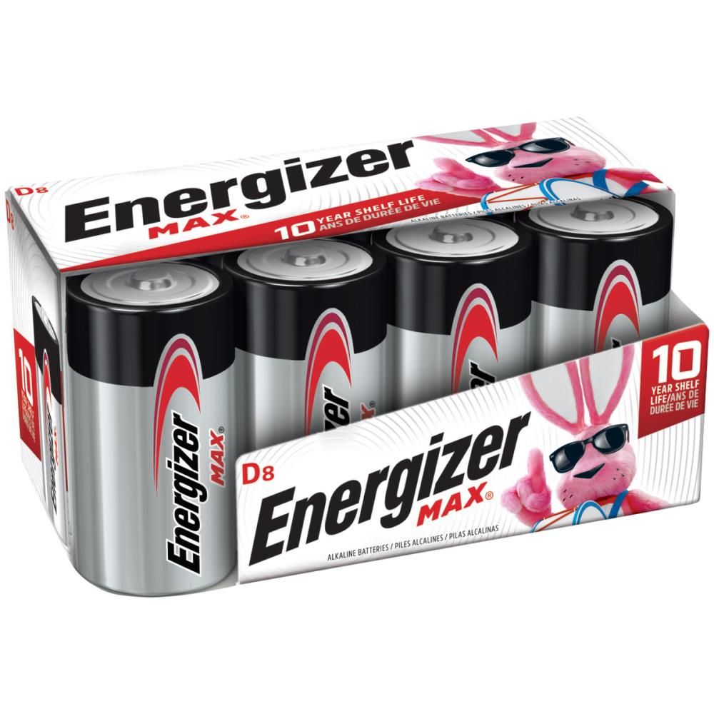 Energizer MAX Alkaline Batteries 8 Batteries/Pack D 