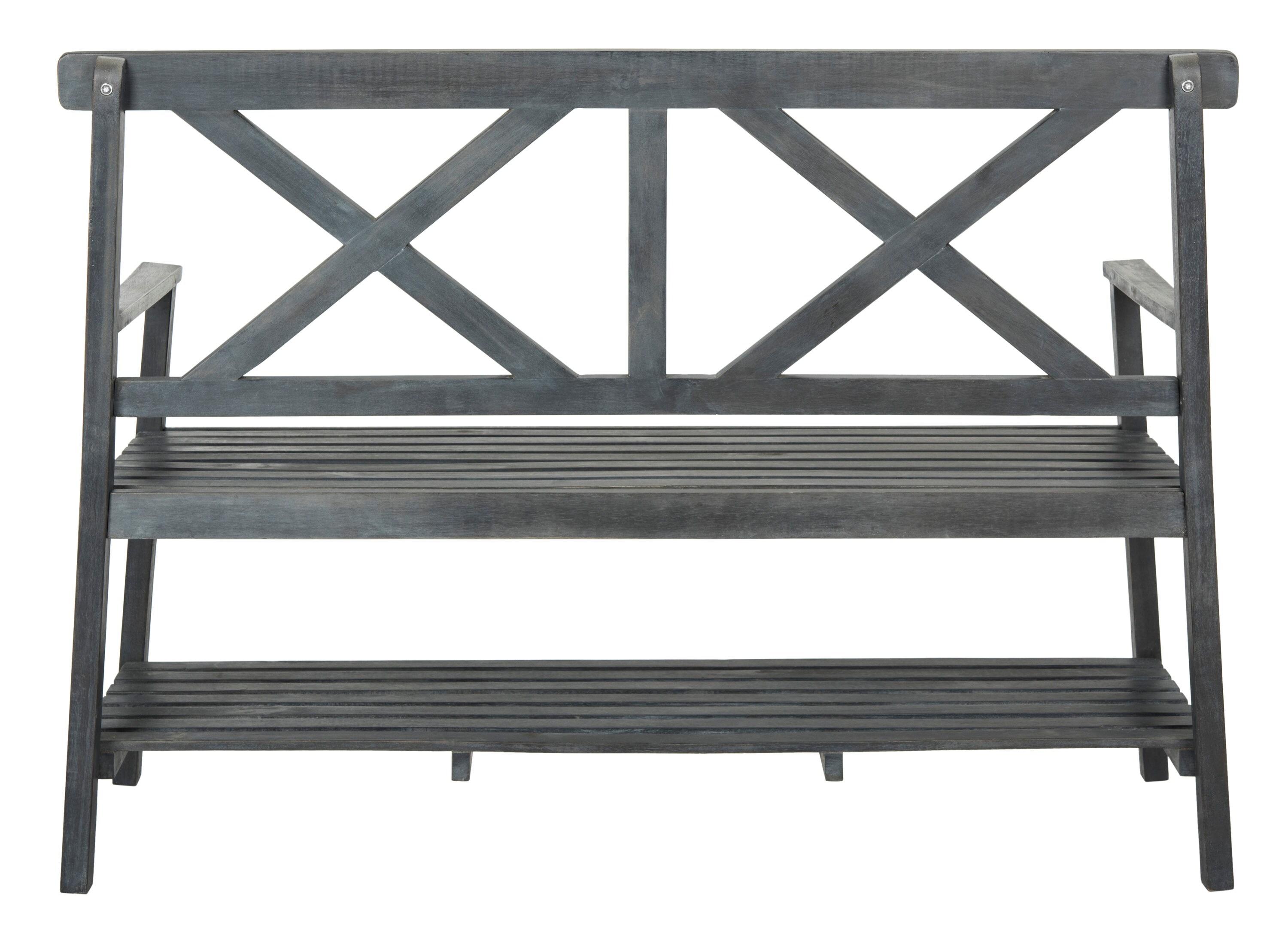 Anthracite/Silver Metal Safavieh Slade Bench
