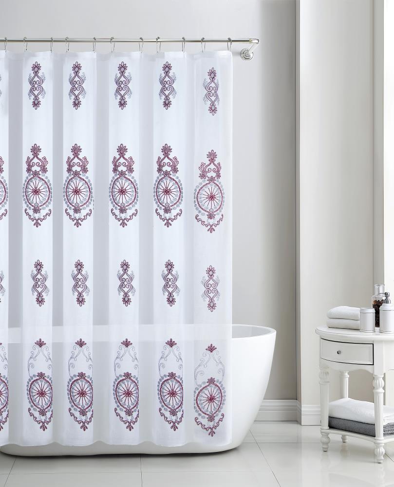 Grey Floral Basics Microfiber Grey Floral Printed Pattern Bathroom Shower Curtain 72 Inch