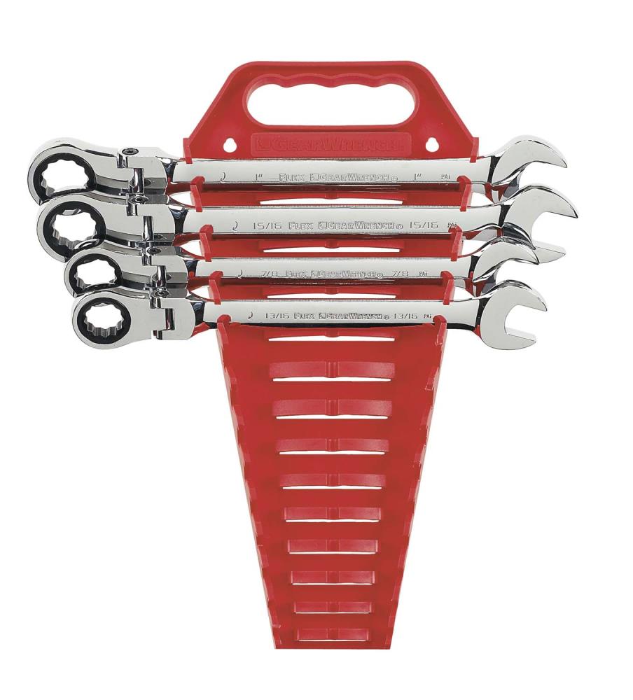 GEARWRENCH 9701 8 Piece Flex-Head Combination Ratcheting Wrench Set SAE 