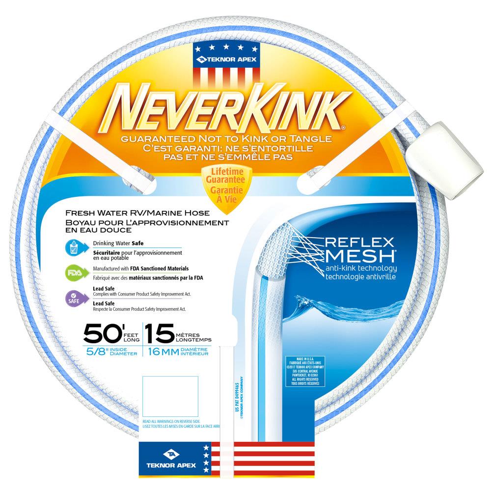 NeverKink 7612 50 Boat and Camper Drinking Water Safe 1 2 Inch by 50 Feet Hose 