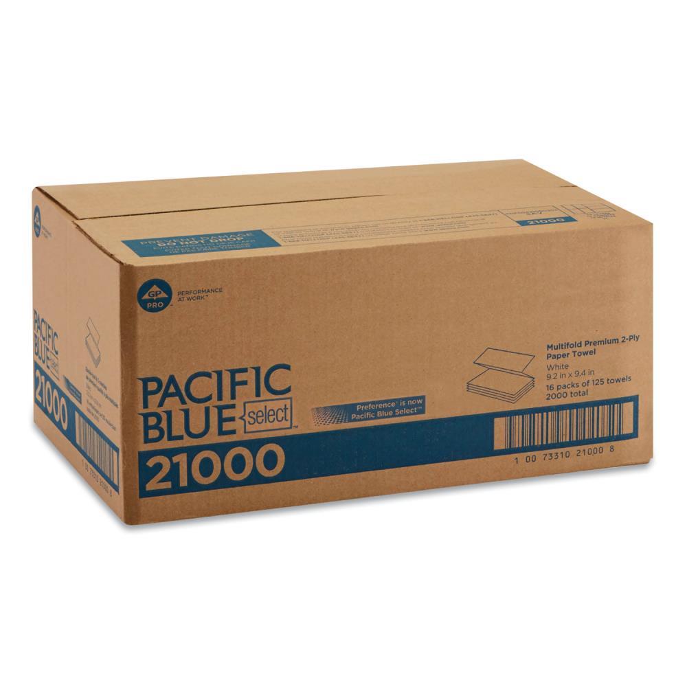 Pacific Blue Select MultiFold Premium 2-Ply Paper Towel GP PRO CS of 2000 Towels 