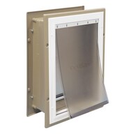 Aluminum pet door Large (71- 90-lb) Brown Aluminum Wall Pet Door