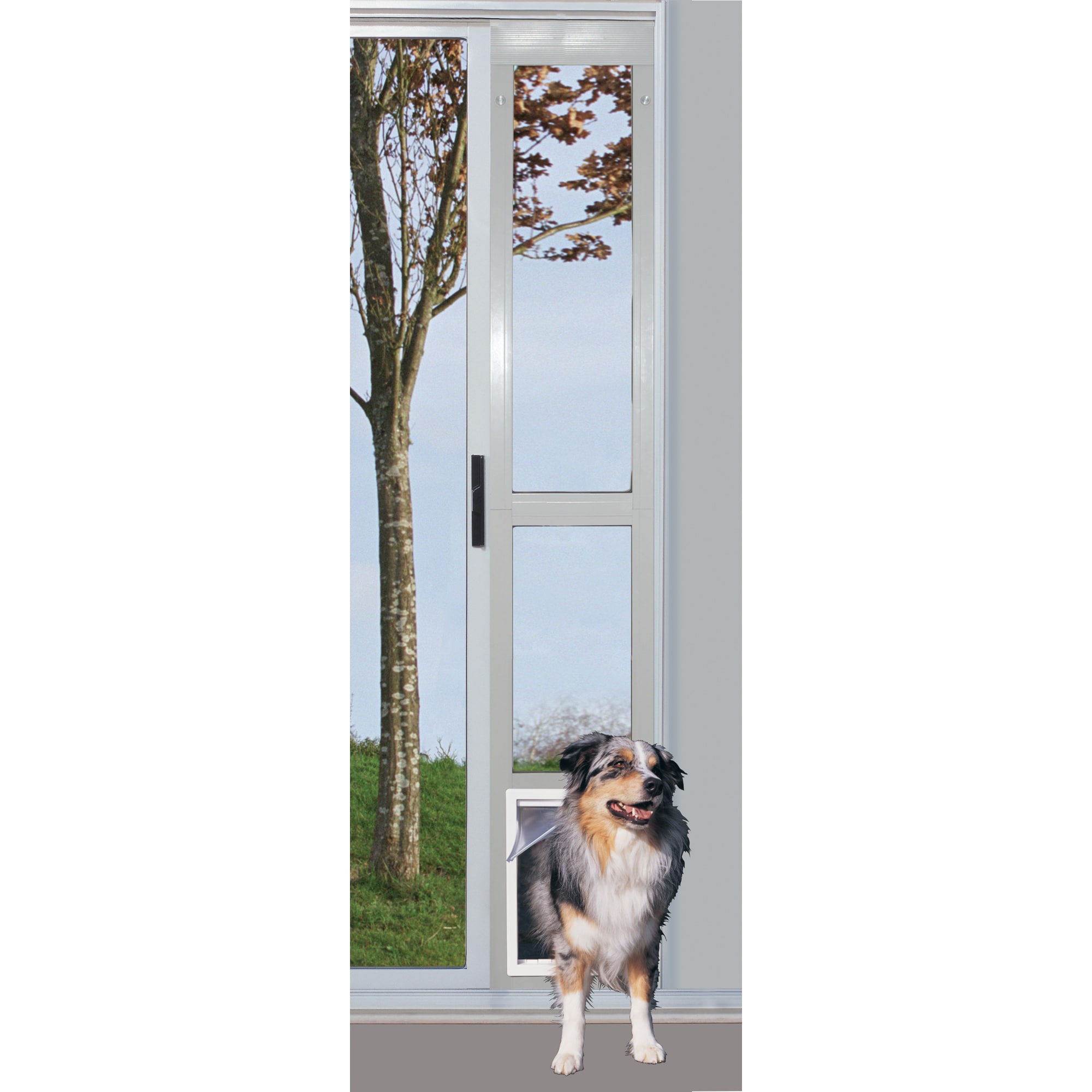 Ideal Pet Products Modular Pet Patio Large (71- 90-lb) White Aluminum  Sliding Pet Door