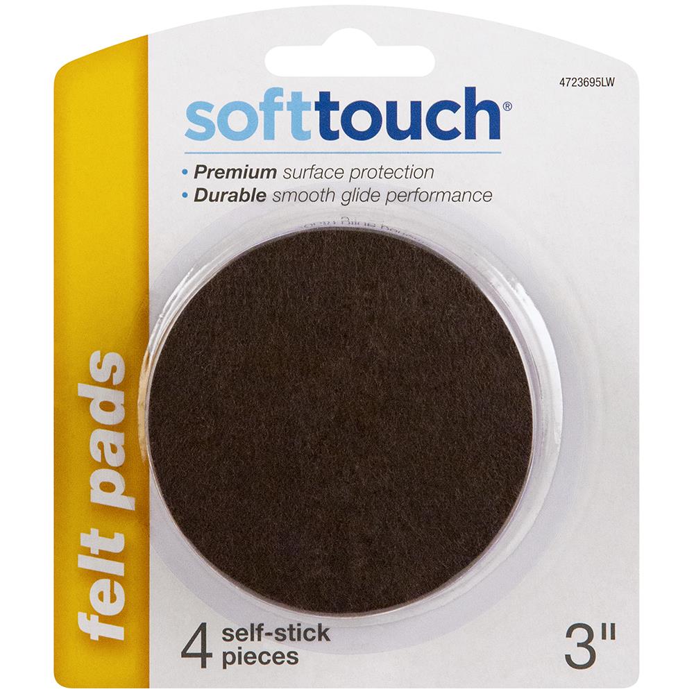 Details about   SoftTouch 48-Pack 1-in Oatmeal Round Felt Pad 