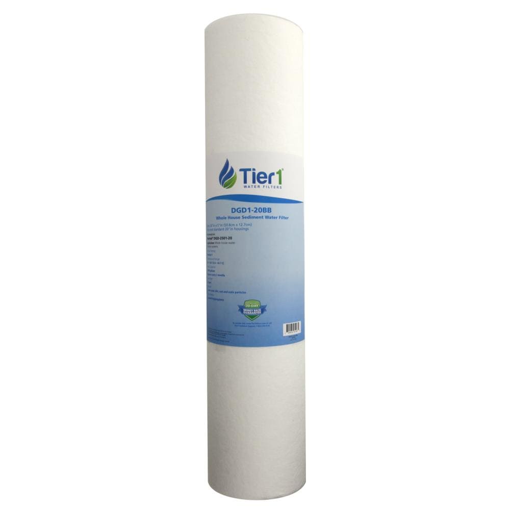 Tier1 Replacement for Purtrex P1-20 1 Micron 20 x 2.5 Spun Wound Polypropylene Sediment Water Filter 25 Pack