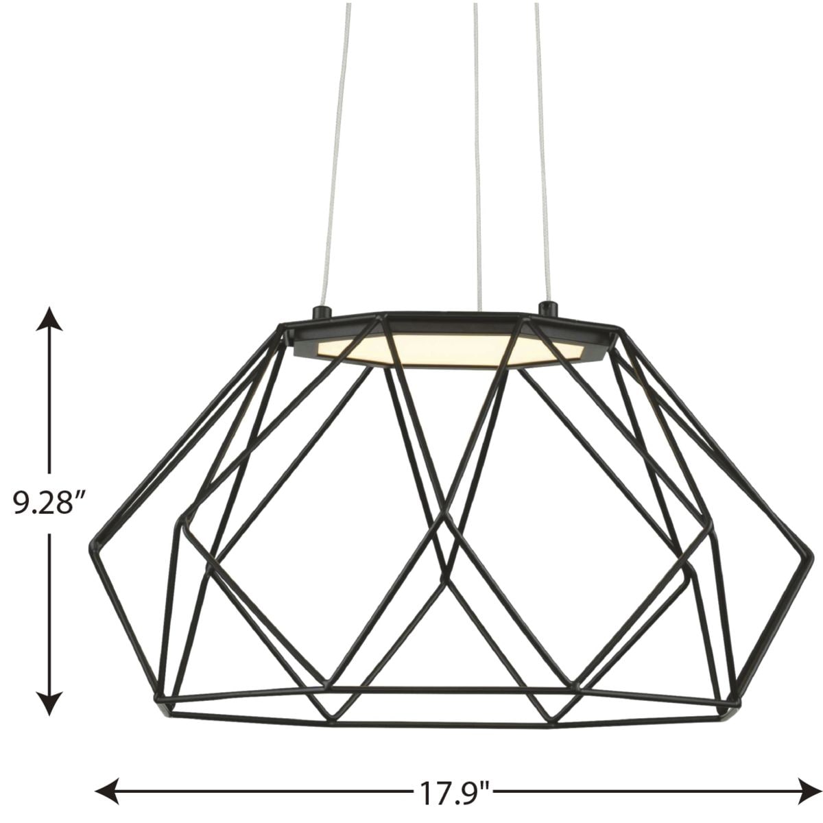 Geodesic LED Collection Matte Black LED Mid-Century Modern Medium Pendant Hanging Light