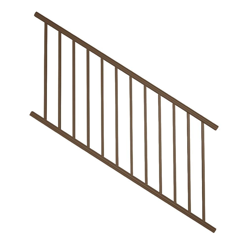 Deckorators Classic Aluminum 6 Ft X 2 75 In X 42 In Weathered Brown Aluminum Deck Stair Rail Kit