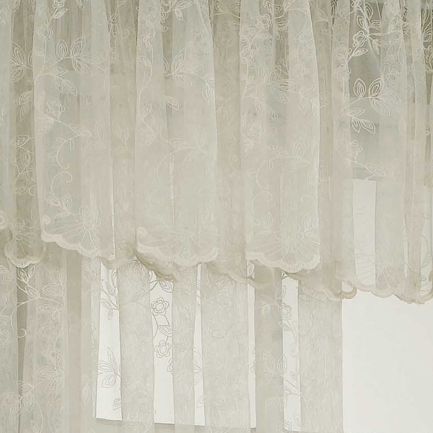 54" X 17" Details about   STYLE  cecelia Embroidered Lace Valances #0278769 White