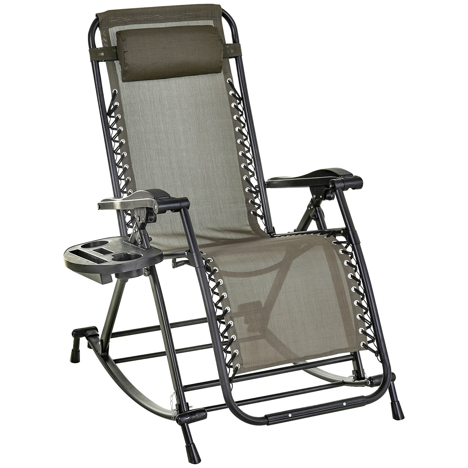 Reclining Sun Lounger Outdoor Garden Folding Gravity Chair Clip Plastic Tray BEU 