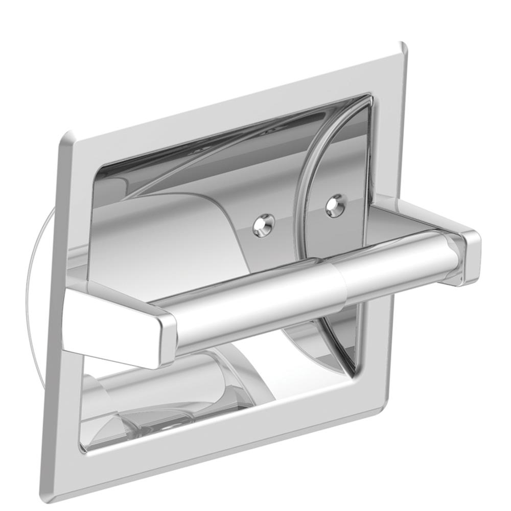Stainless Steel Dependable Direct Horizontal Recessed Two Roll Hooded Toilet Paper Holder Satin Finish
