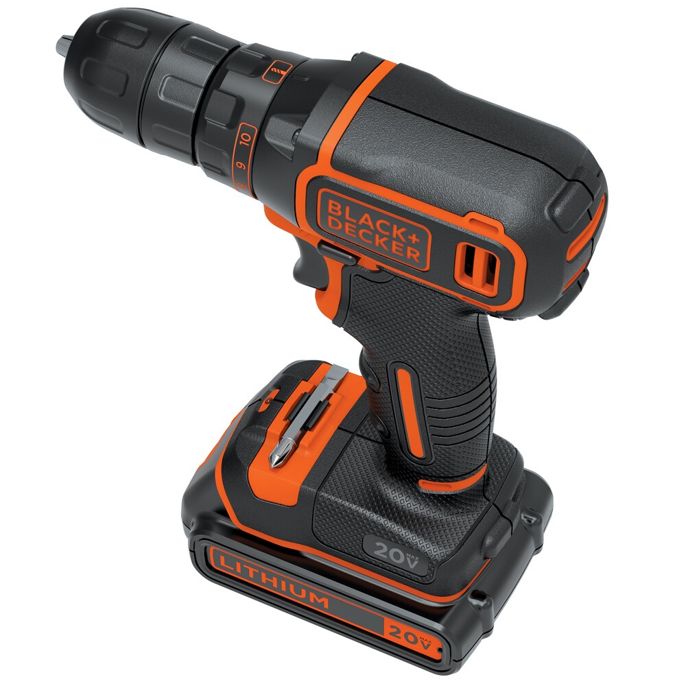BLACK+DECKER 20-volt Max 3/8-in Cordless Drill (1 Li-ion Battery Included and Charger Included)