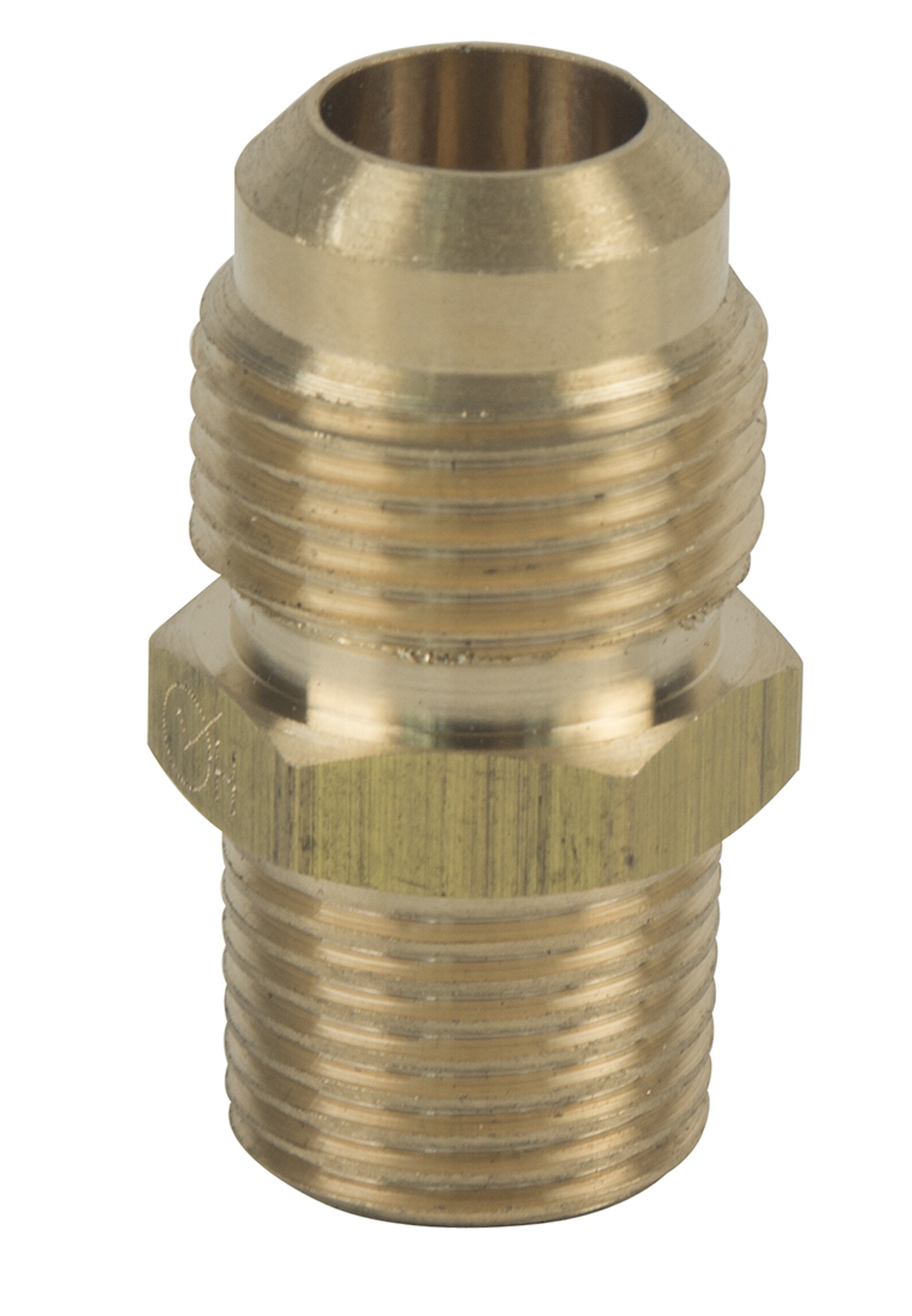 1.02 Length Brass Midland 12-049 Brass Inverted Flare Male Adapter 3/8 Inverted Flare x 3/8 Male NPTF Male 0.75 Hex 3/8 Inverted Flare x 3/8 Male NPTF