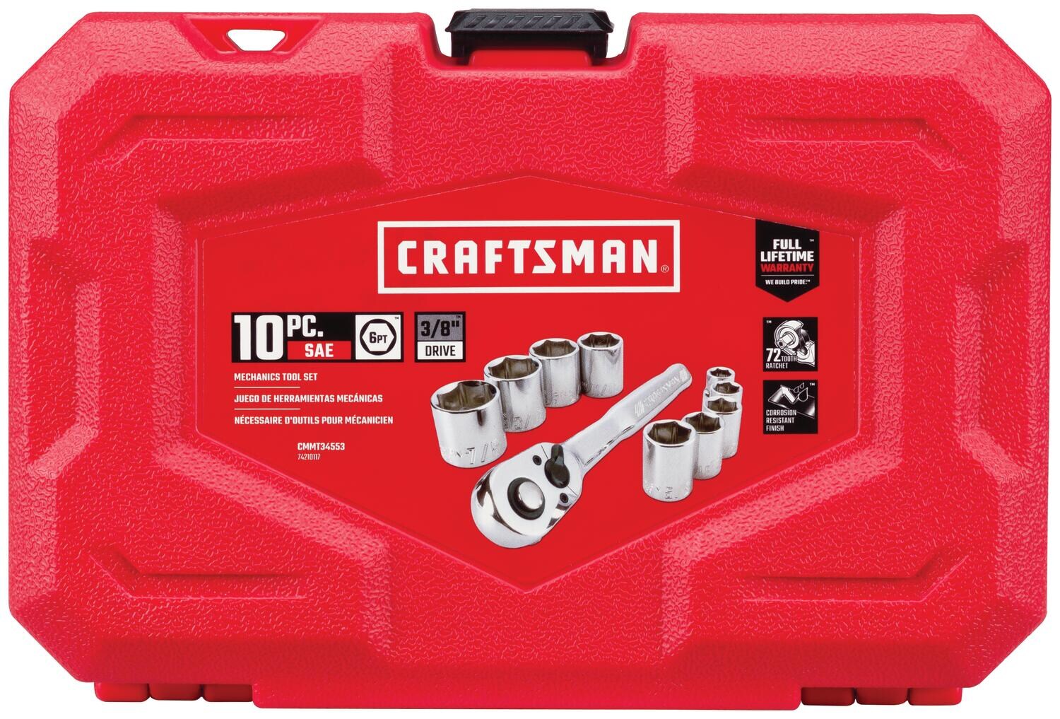 NEW Craftsman 10 Pc 6 Pt  3/8 In Drive Socket Wrench Set Metric 