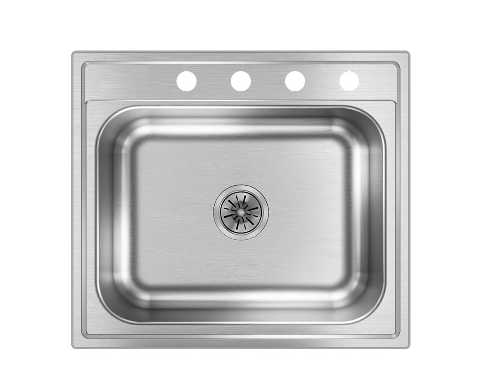 Elkay LRAD2522503 3-Hole Gourmet 22-Inch x 25-Inch Single Basin Drop-Inch Stainless Steel Kitchen Sink 