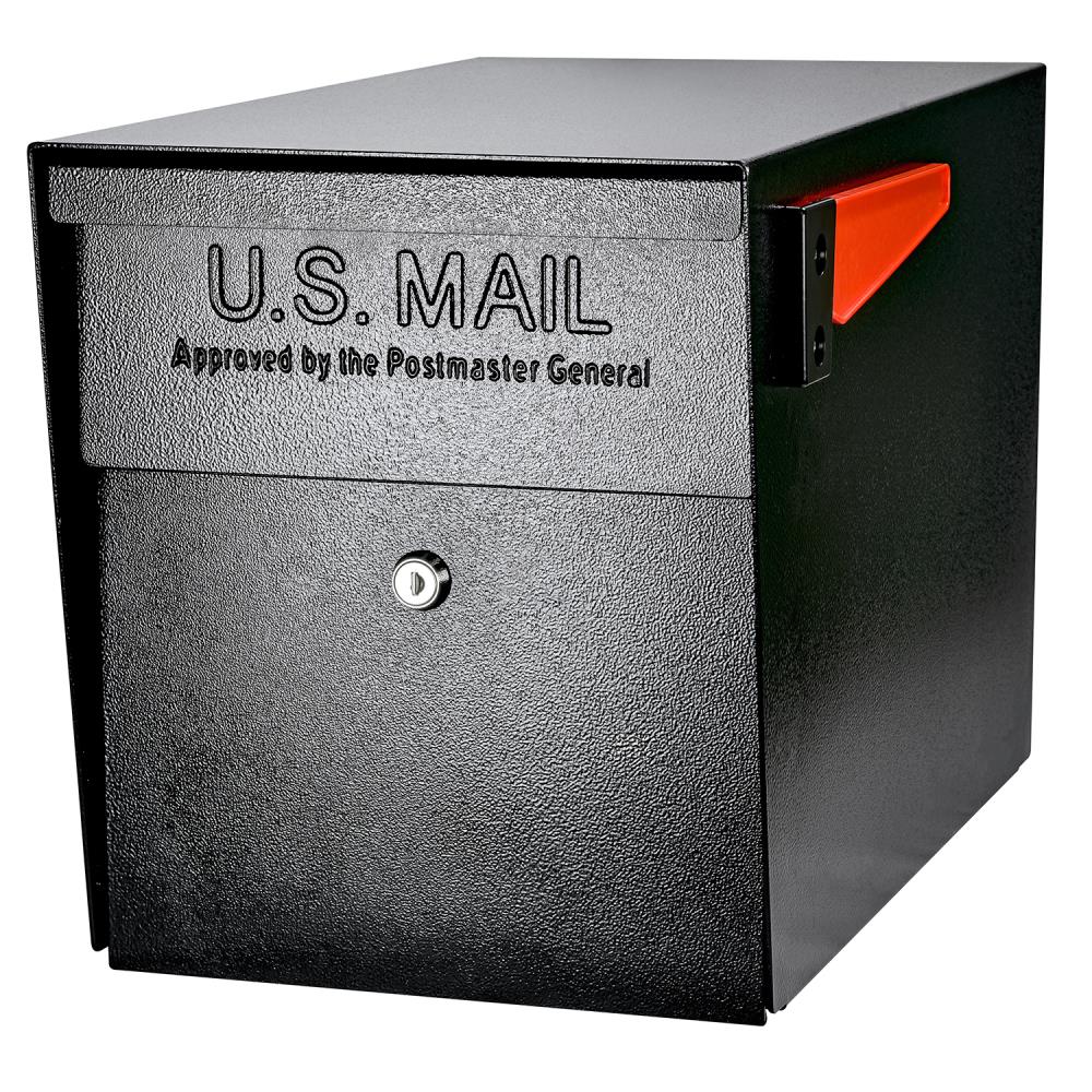 Extra-Large 11" x 21" Secure-Lock Mailbox Black Metal Mail Box Post-Mount 3-Keys 