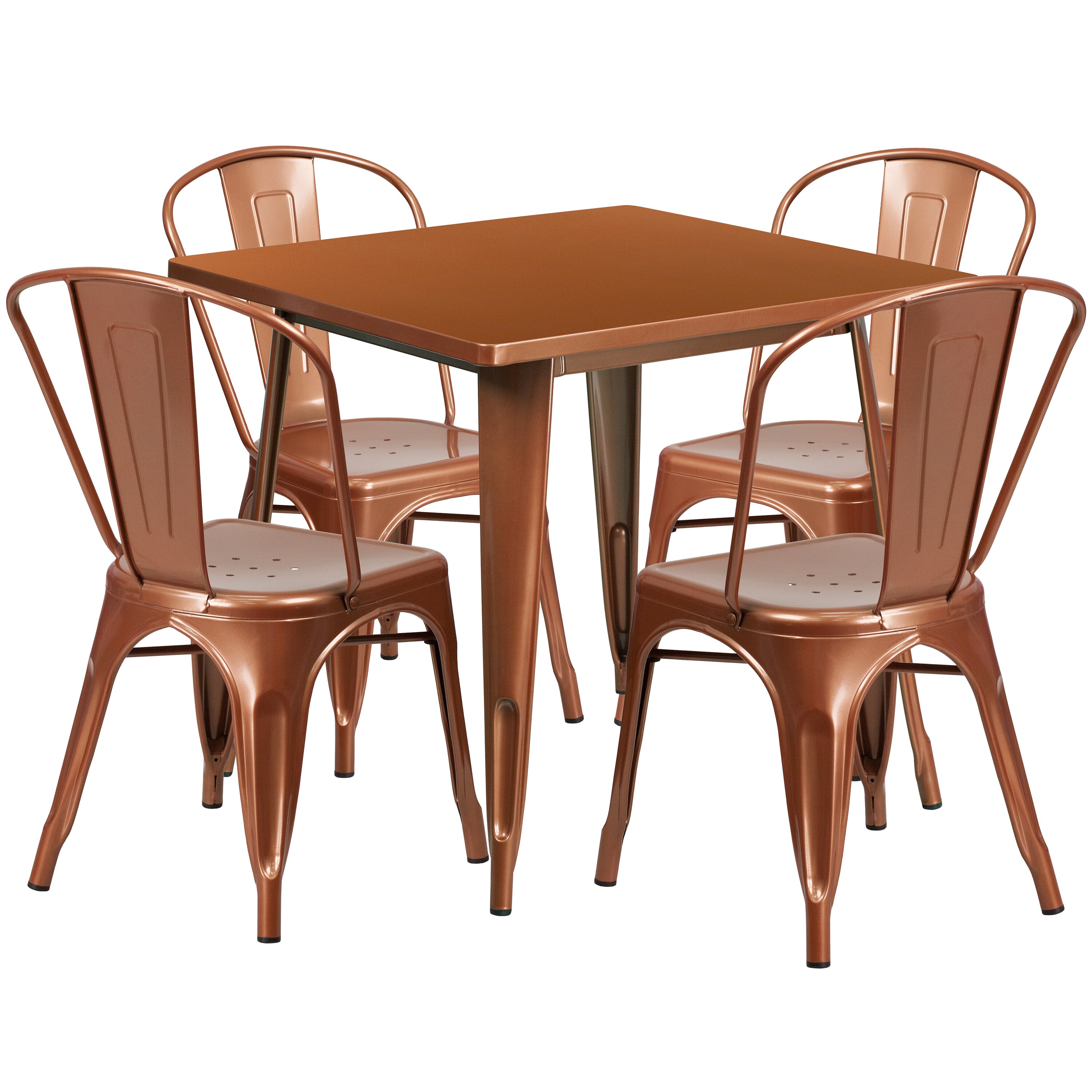 copper dining table set