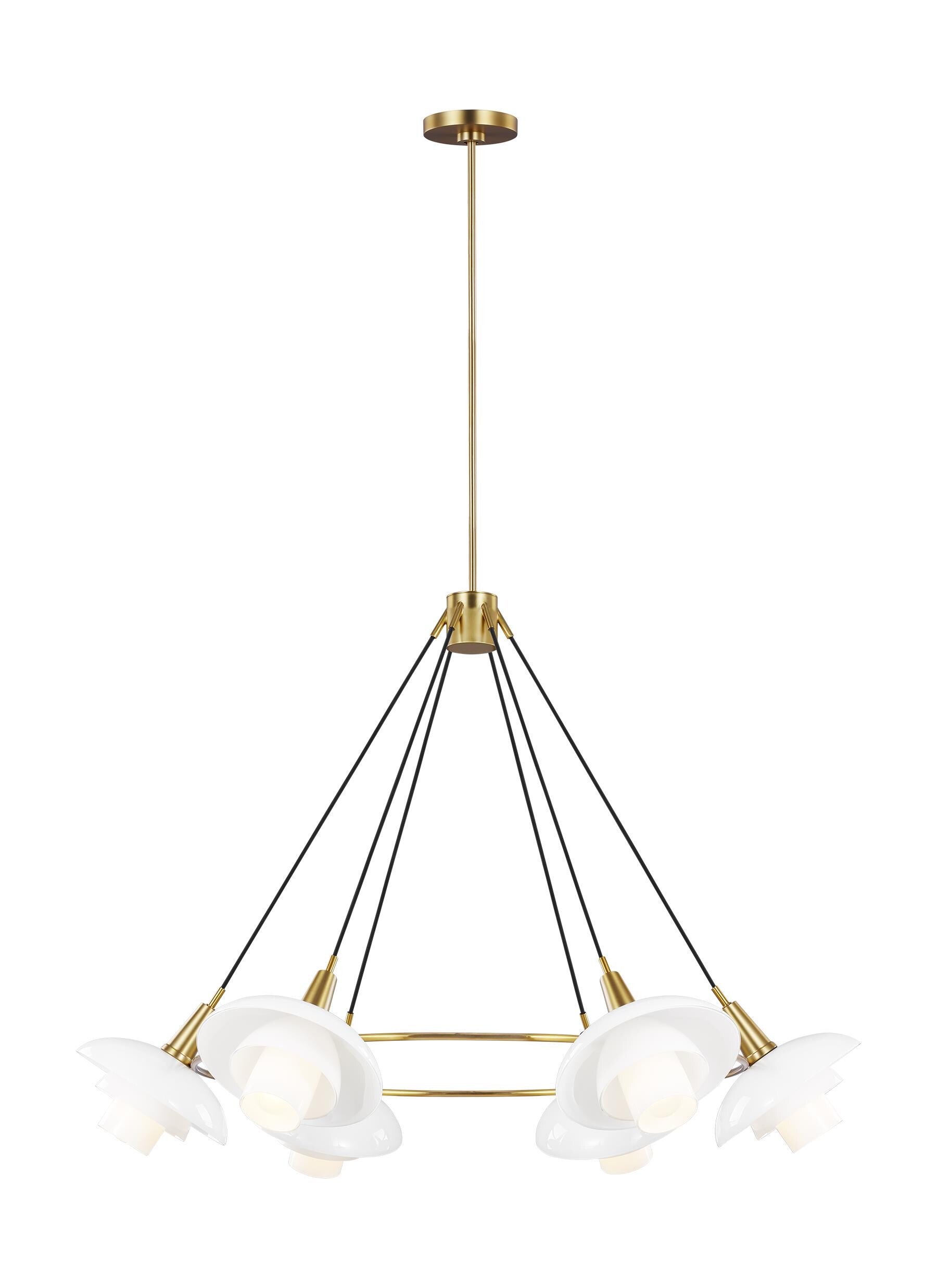 white and brass ceiling light