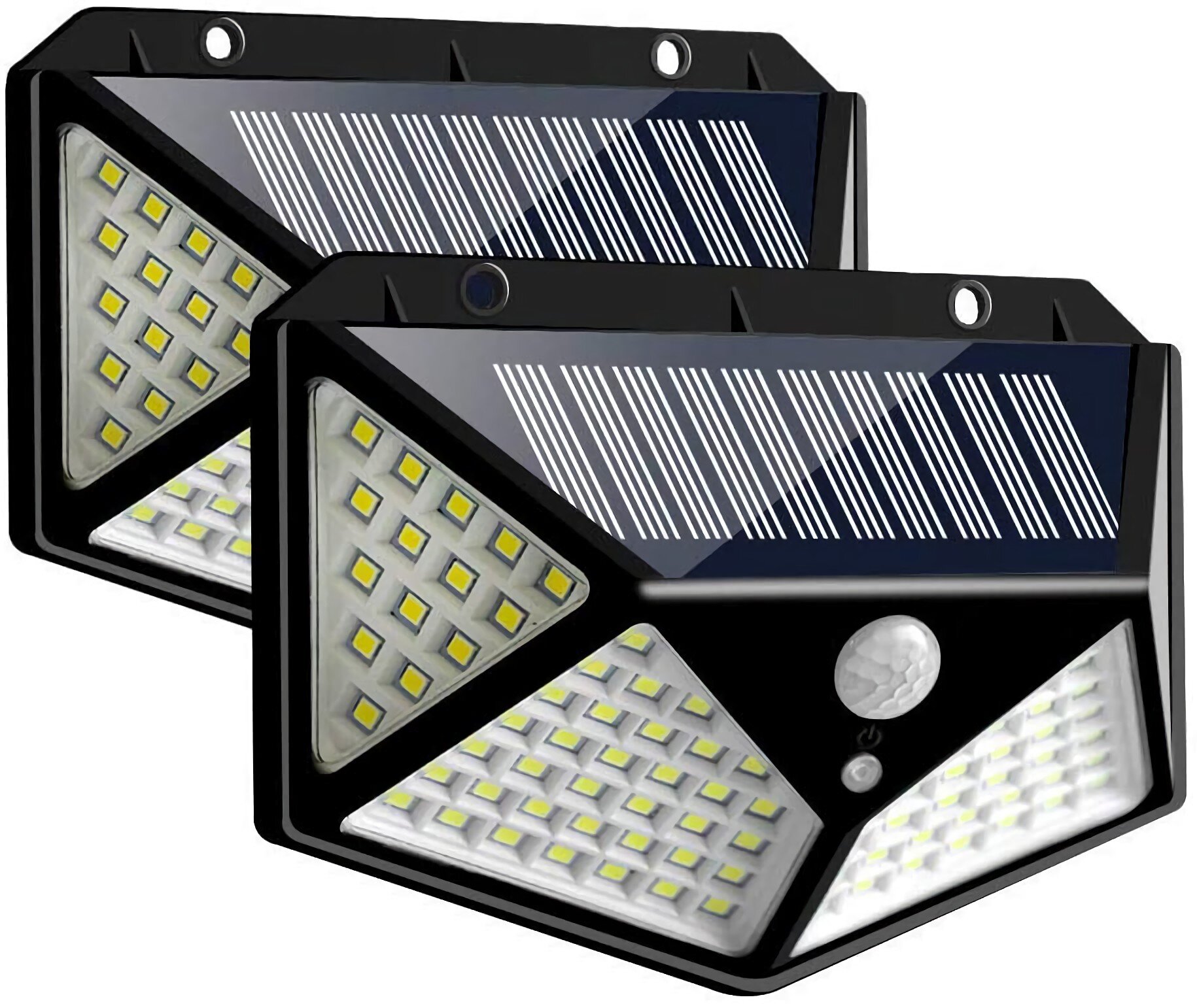 22 Black LED Solar Power Motion Sensor Light Dual Security Floodlight Outdoor US 