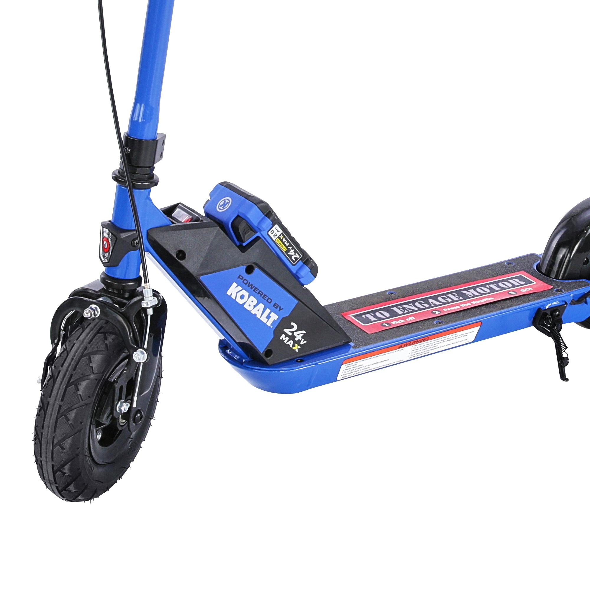Kids Electric Scooter Blue Racing Battery Powered Seat Charger Fun Toy Ride On 