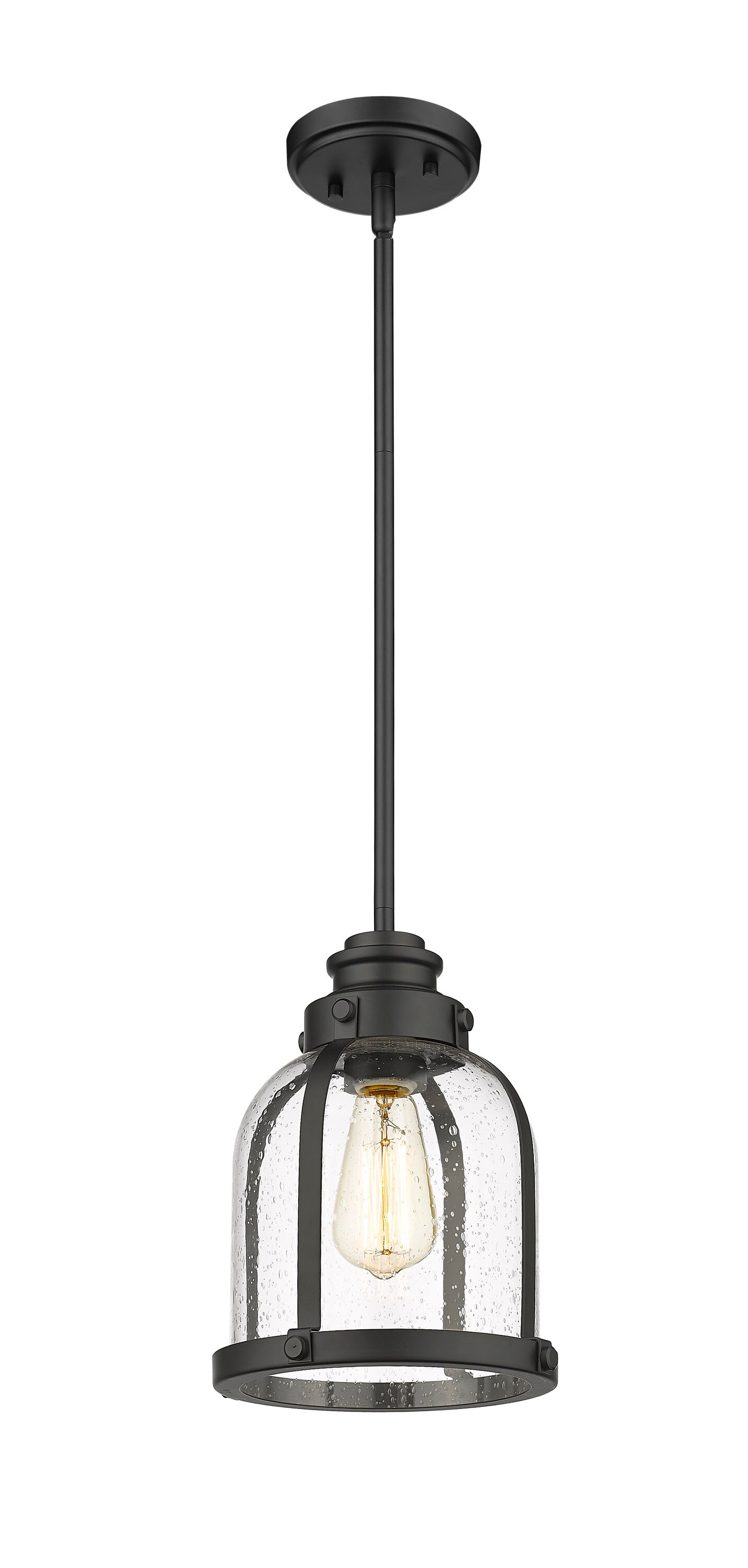 black seeded glass pendant light