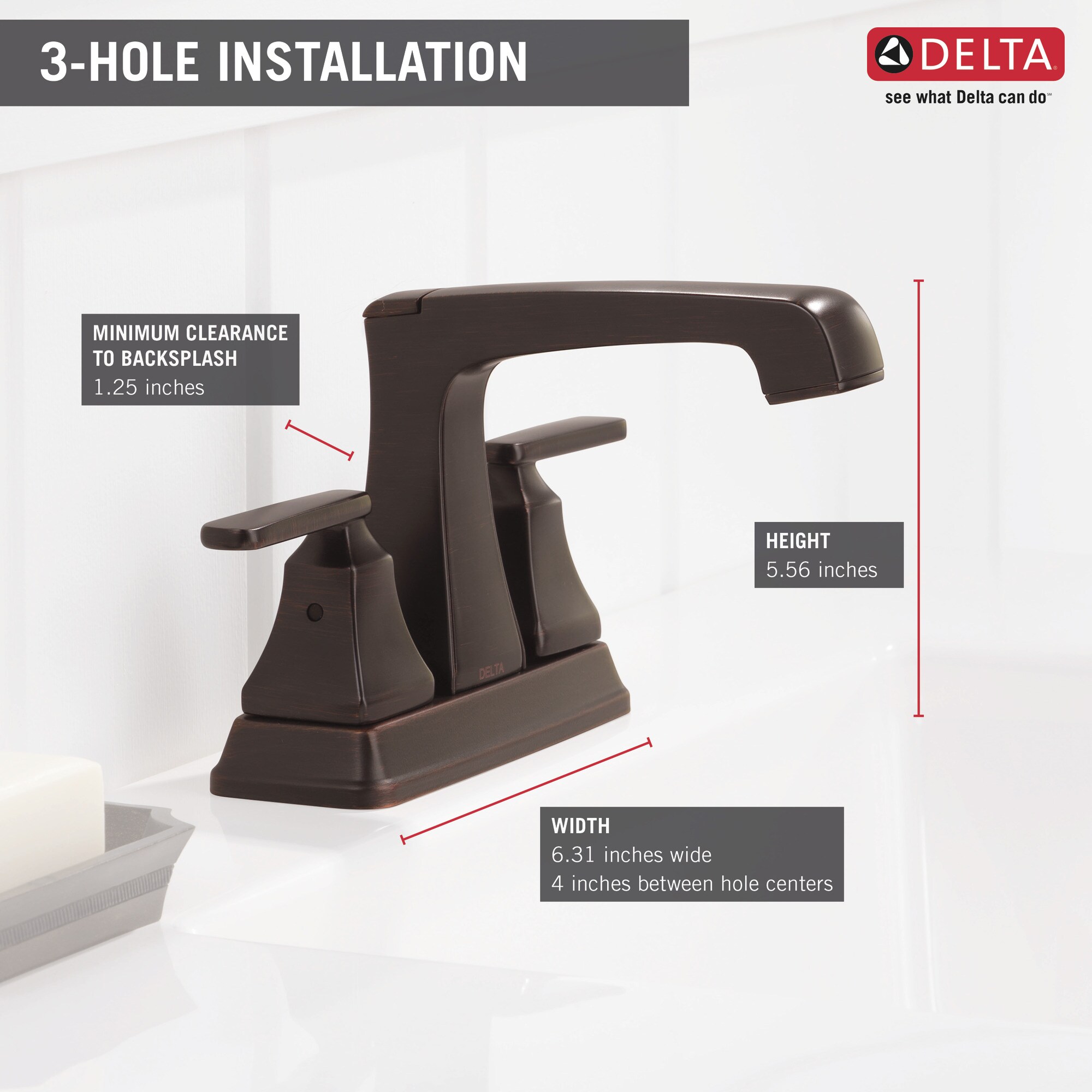 Delta Ashlyn Venetian Bronze 2-handle 4-in centerset WaterSense Mid-arc Bathroom Sink Faucet with Drain