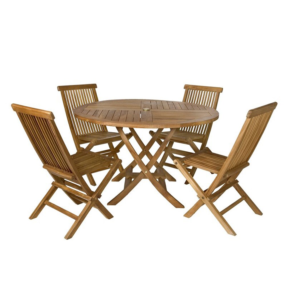 outdoor table with stowable chairs