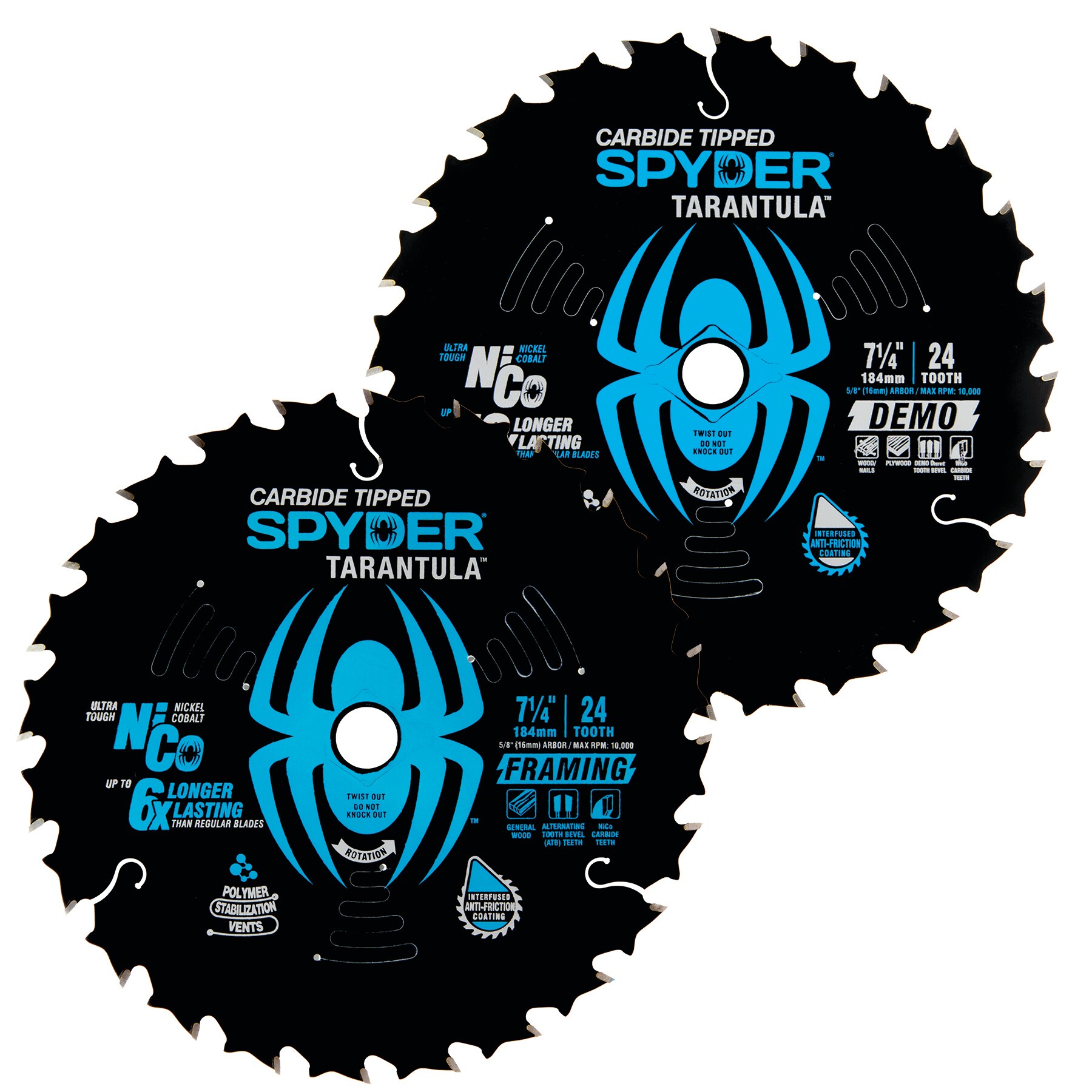 Spyder Framing and Demo 2Pack 71/4in 24Tooth Tungsten Carbide