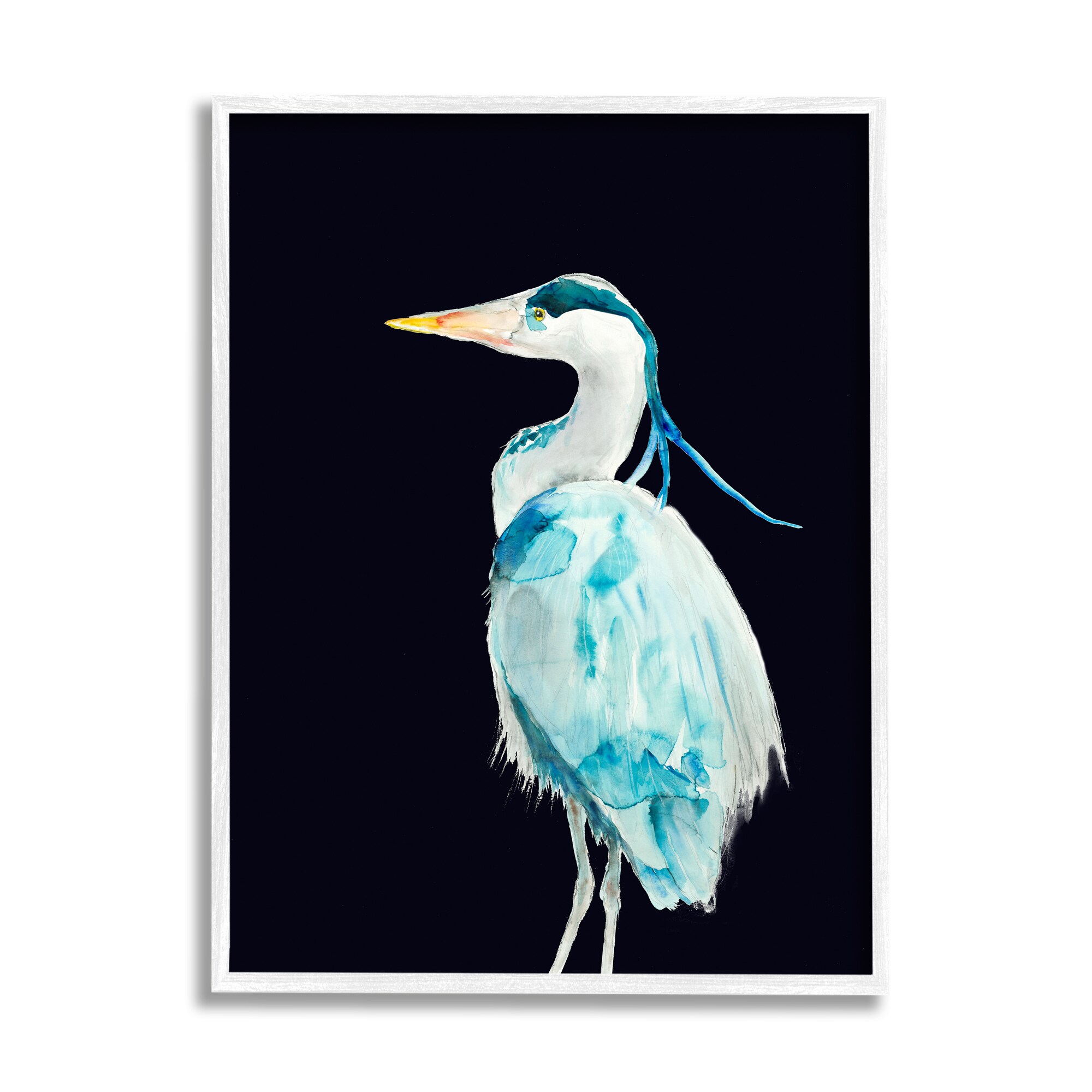 Stupell Industries Great Blue Heron Strong Tall Bird Over Black Patti Mann  Framed 30-in H x 24-in W Animals Print in the Wall Art department at  