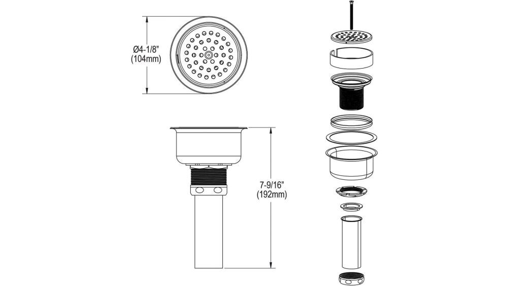 Elkay Chrome Universal Drain Fitting In The Sink Drains & Stoppers 