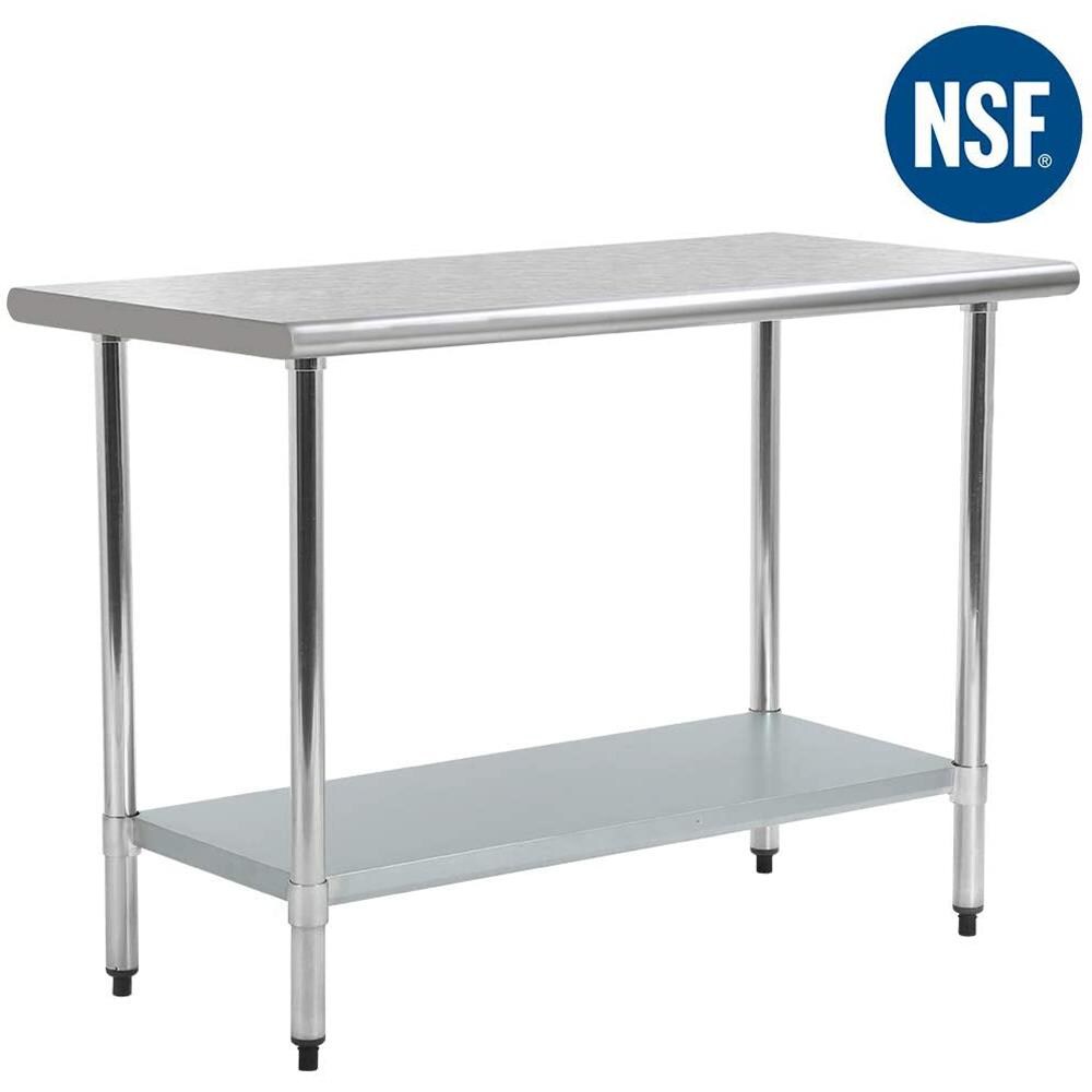 Prep Table Stainless Steel Portable Commercial Kitchen Work Table 36" x 38.5" 
