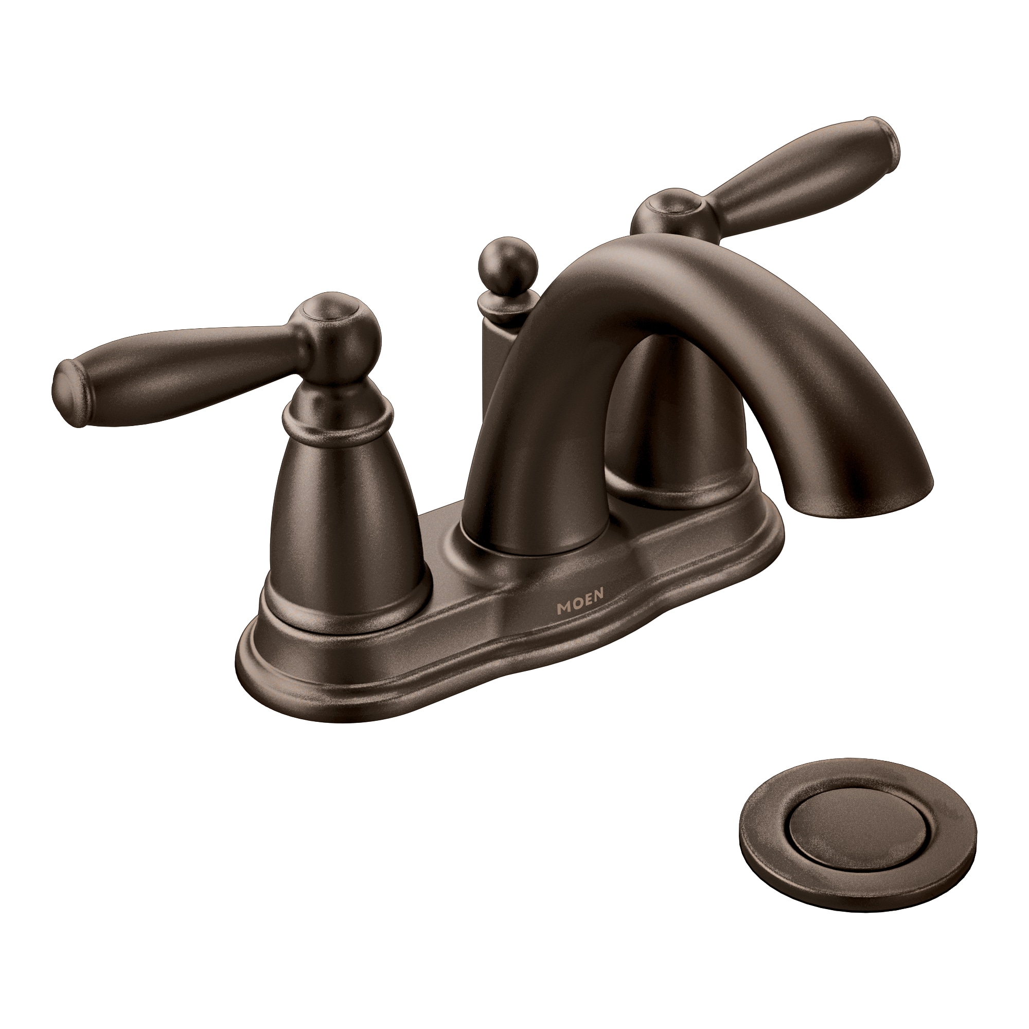 Oil Rubbed Bronze Centerset Bathroom Faucet with Matching Pop-up Drain 