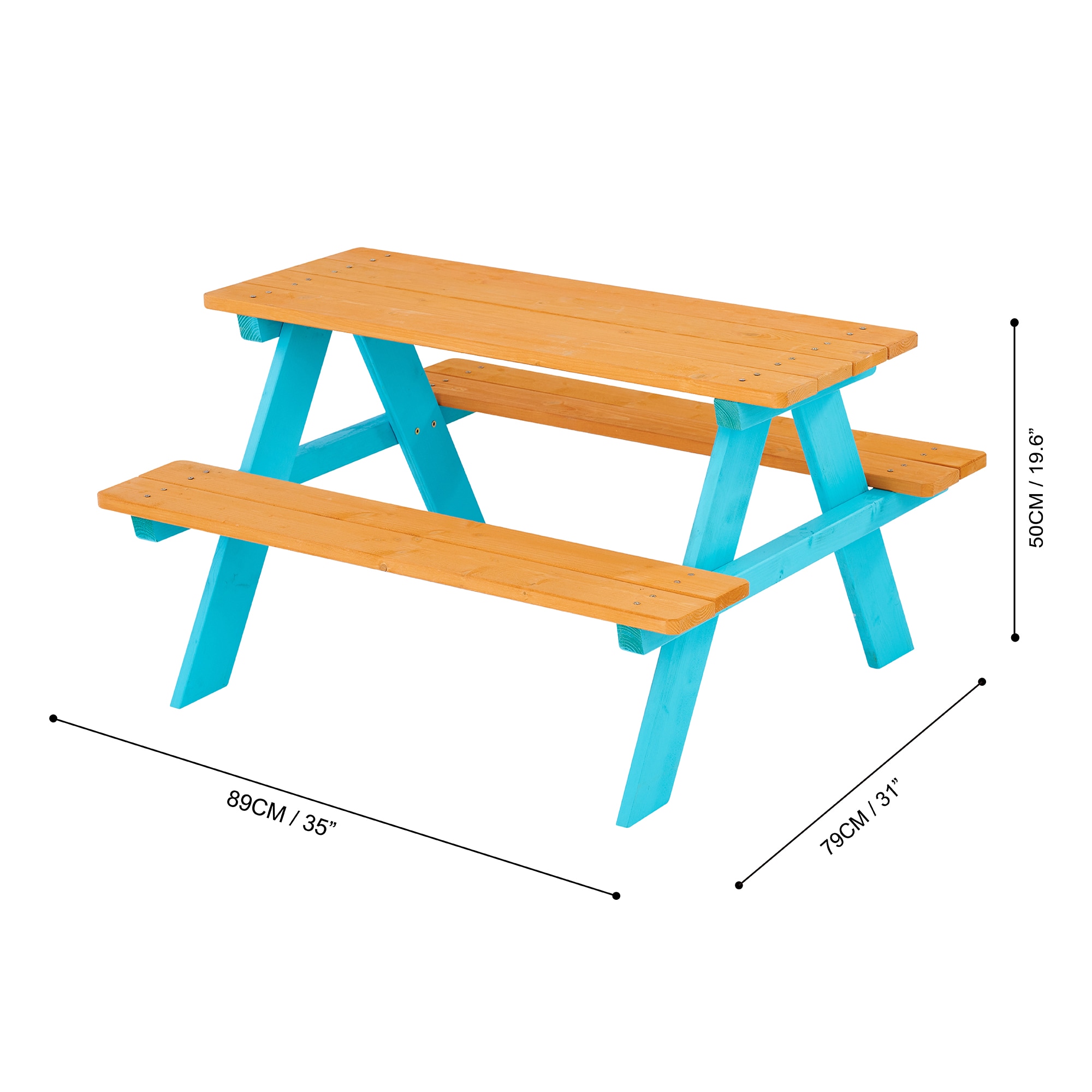 Kids Children Portable Camping Picnic Table Benches Set Pinewood Garden Outdoor