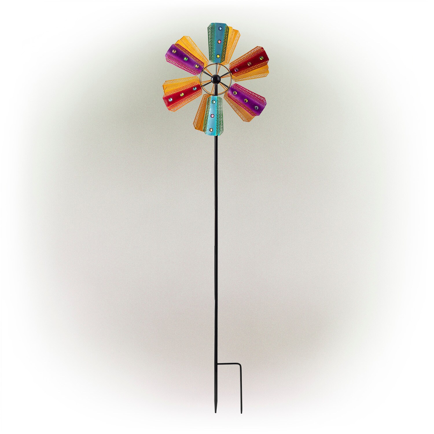 Colorful Kinetic Rainbow Spinner Chime and Spinner 3 ft long x 9" Across 