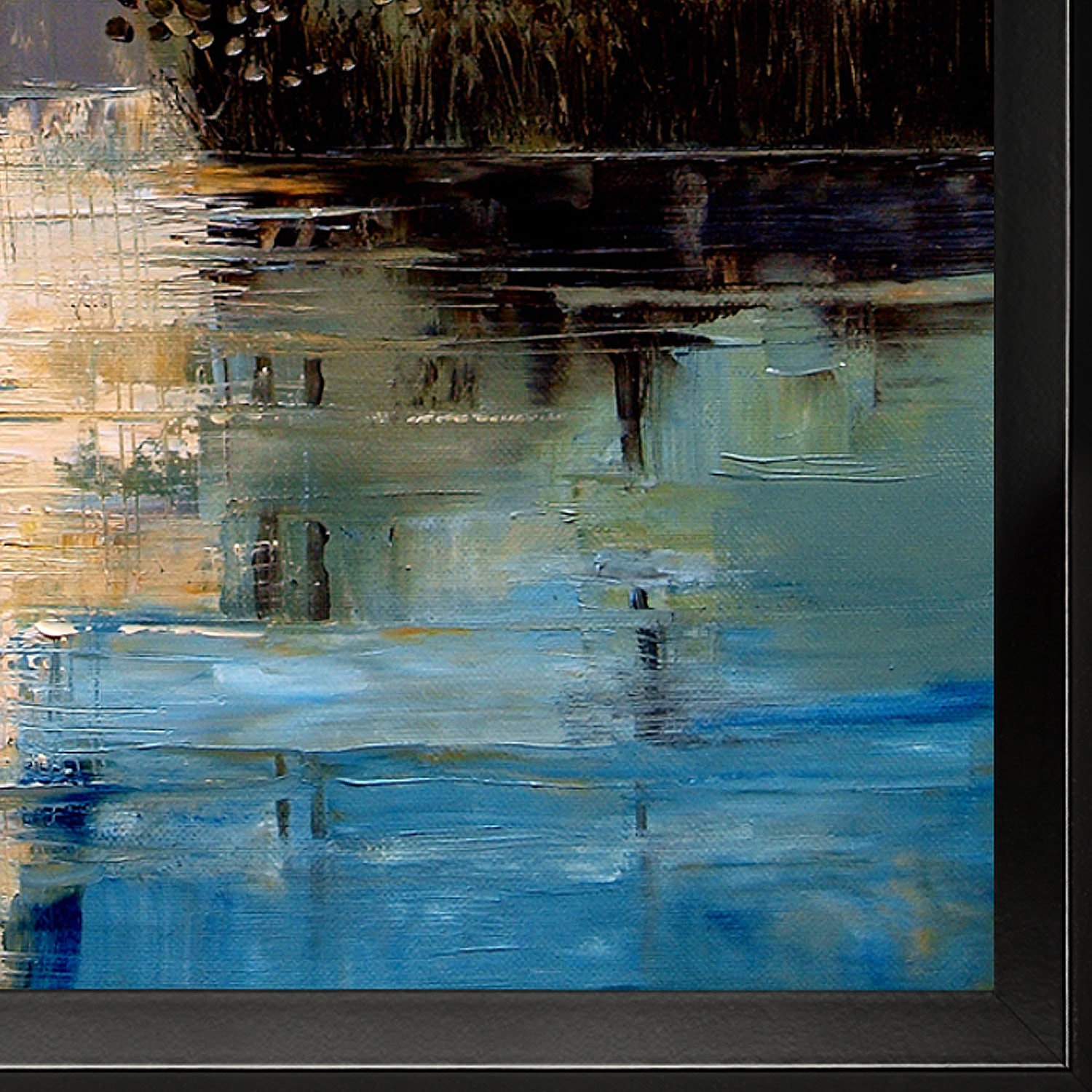 ArtistBe River, With Glowing Moon Justyna Kopania Framed 26.5-in H X 26 ...