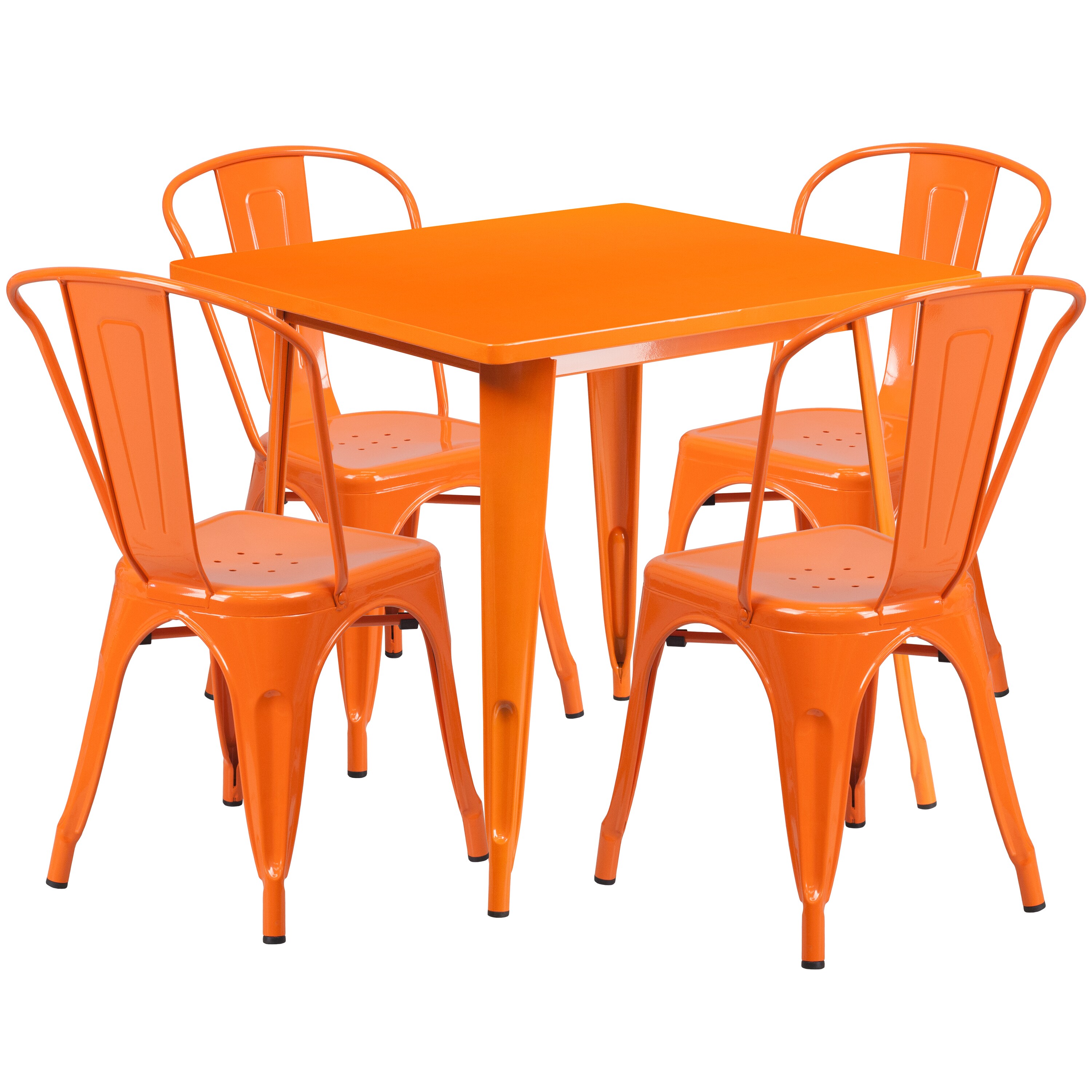 orange dining room chairs set of 4