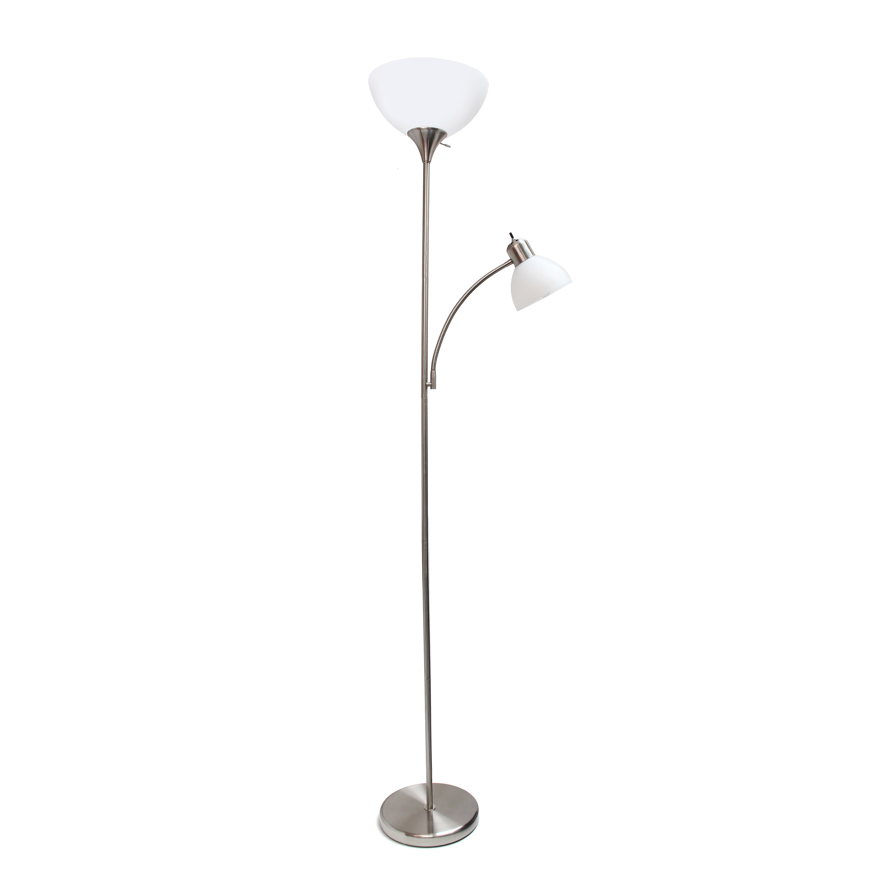 brushed nickel reading floor lamp