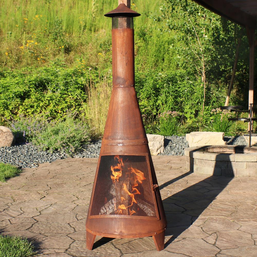 Details about   Outdoor Fireplace Chiminea Square Wood Burning Fire Pit Metal Steel Black Matte 