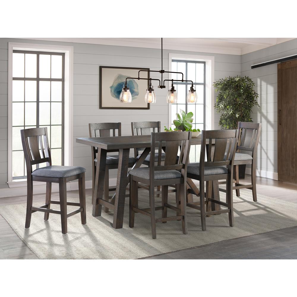 Picket House Furnishings Carter Dark Gray Rustic Dining Room Set with  Rectangular Table Seats 20
