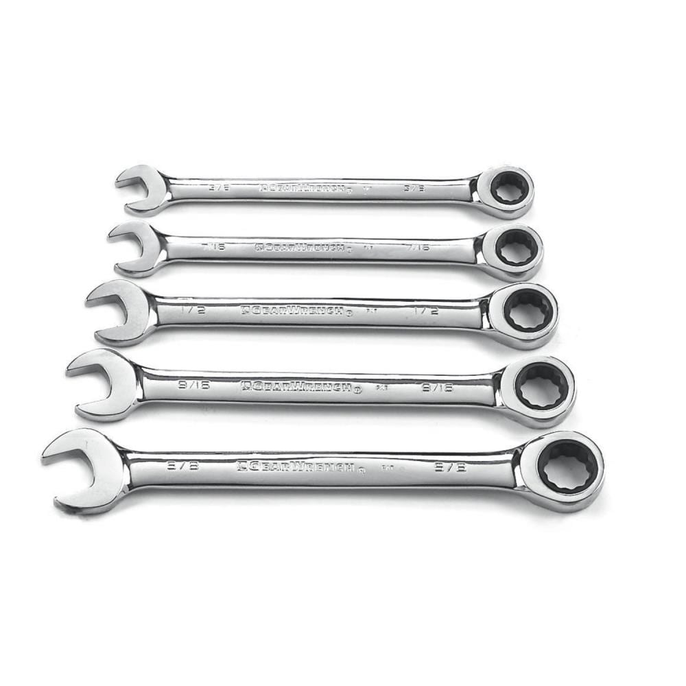 GEARWRENCH 5-Piece Set 12-Point Standard (SAE) Ratchet Wrench Set 