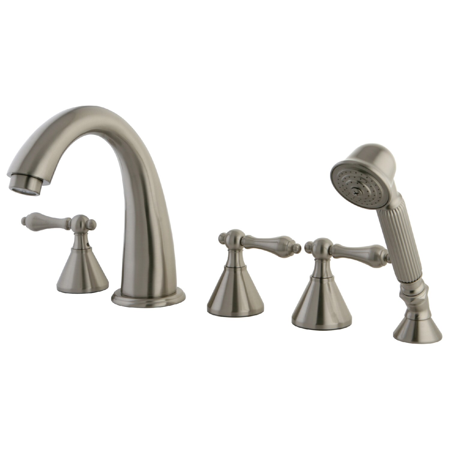 Oil Rubbed Bronze Ceramic Handles 5-hole Tub Faucet Hand Shower Mixer Taps 