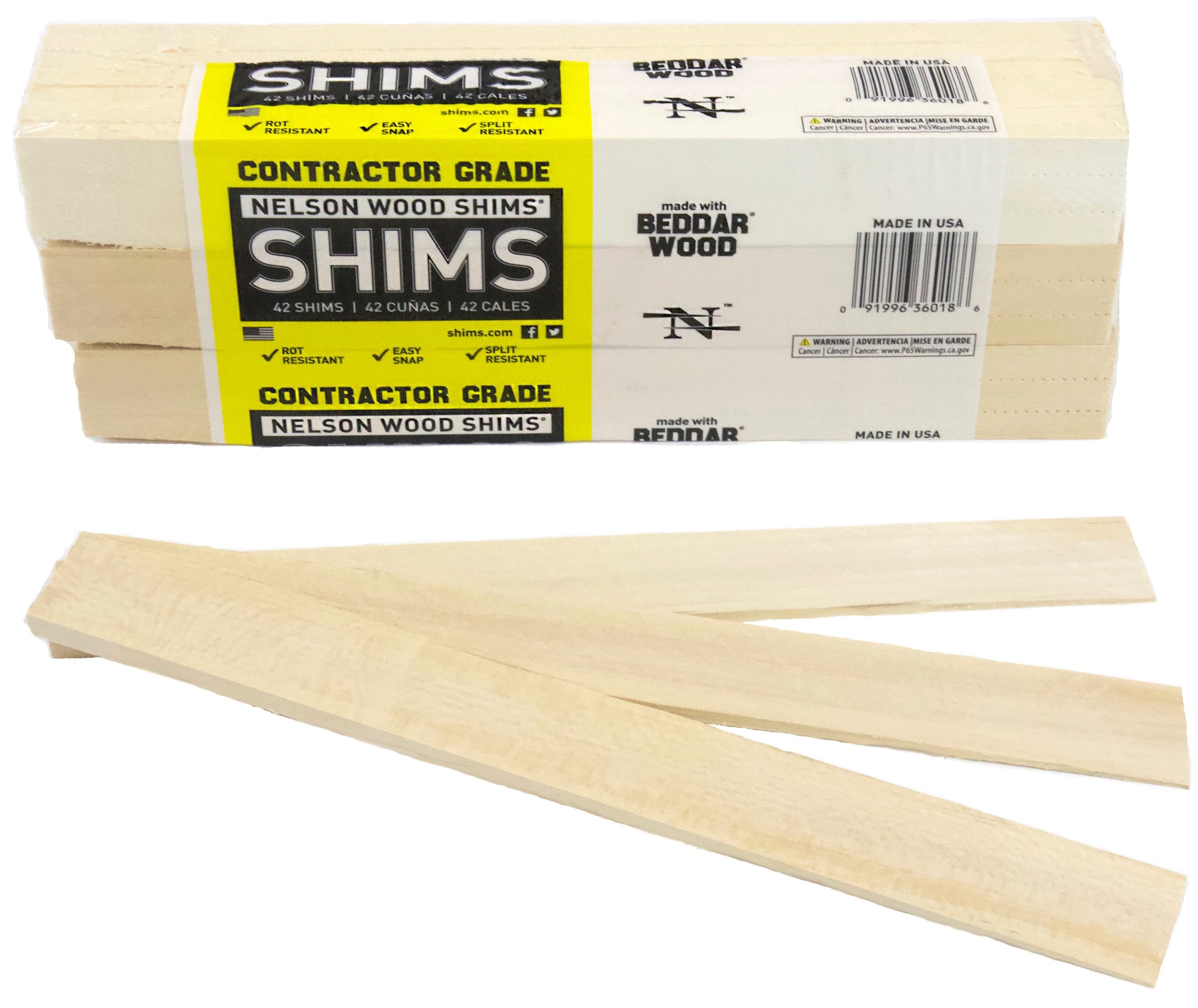 Nelson Wood Shims 0.25-in x 1.25-in x 11.75-in 42-Pack Fir Wood Shim