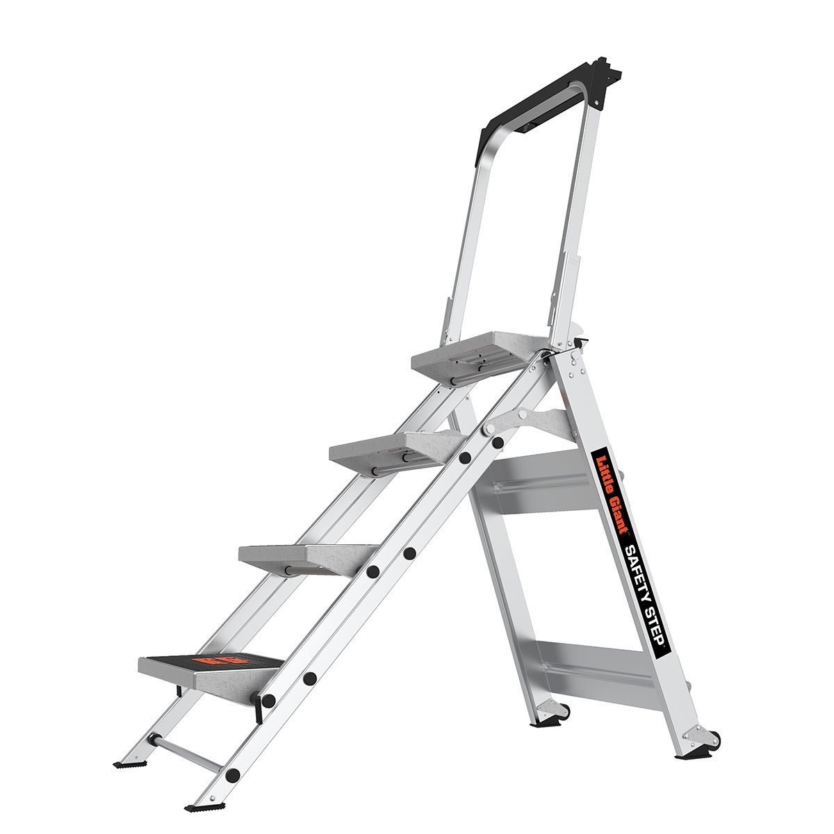Step Ladder Foldable Non Slip 3 & 4 Step Steel Ladder tread Safety Handrail Rail 