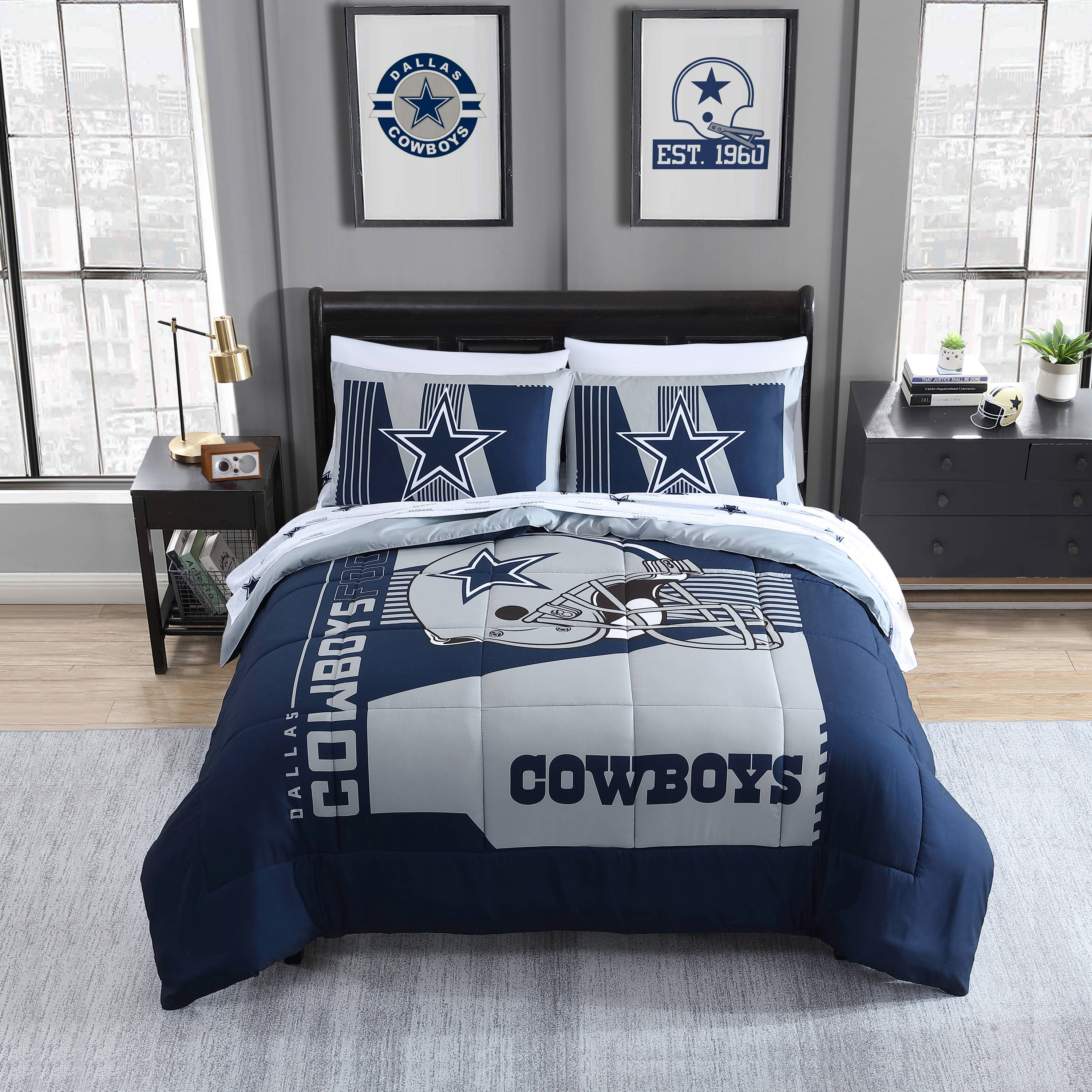 Dallas Cowboys Western Star Design Quilt BedSpread Comforter Navy Blue Set HOT+ 