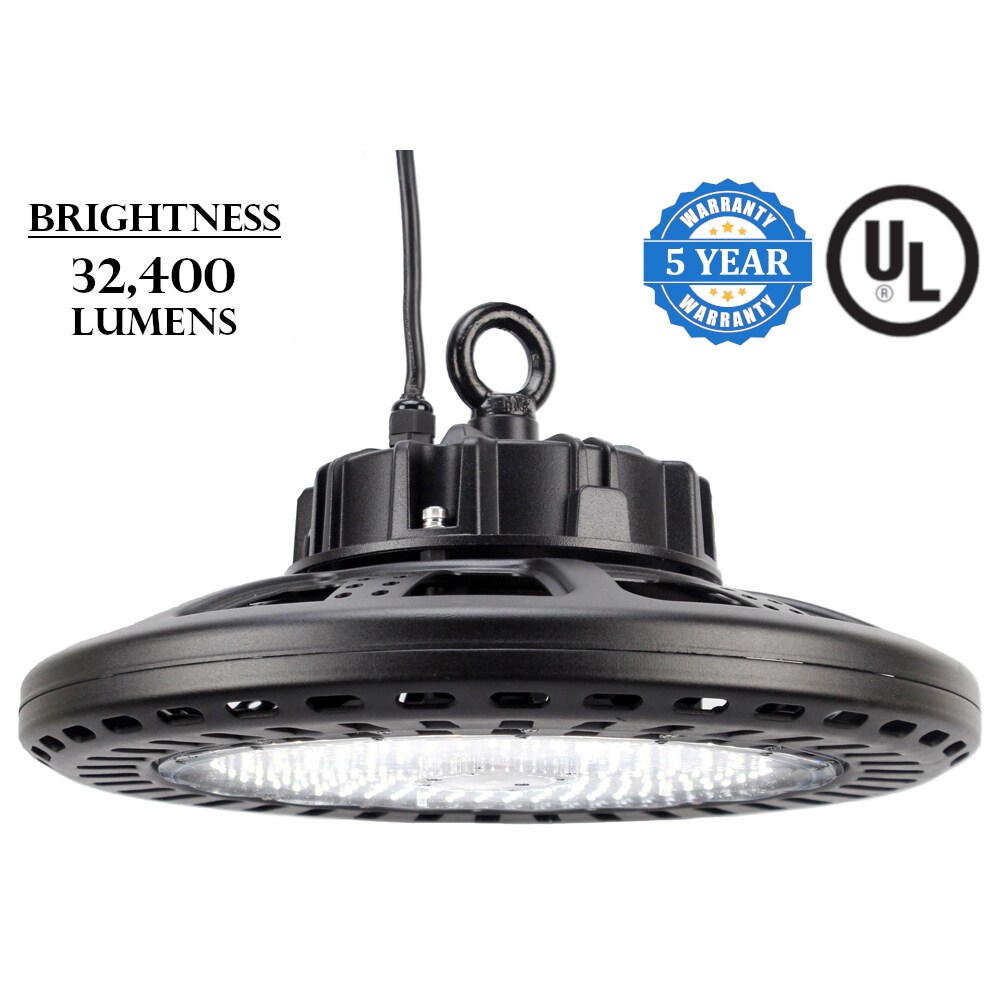 240W UFO High Bay LED Shop Lights Dimmable 5000K for Factory Steel Building IP65 